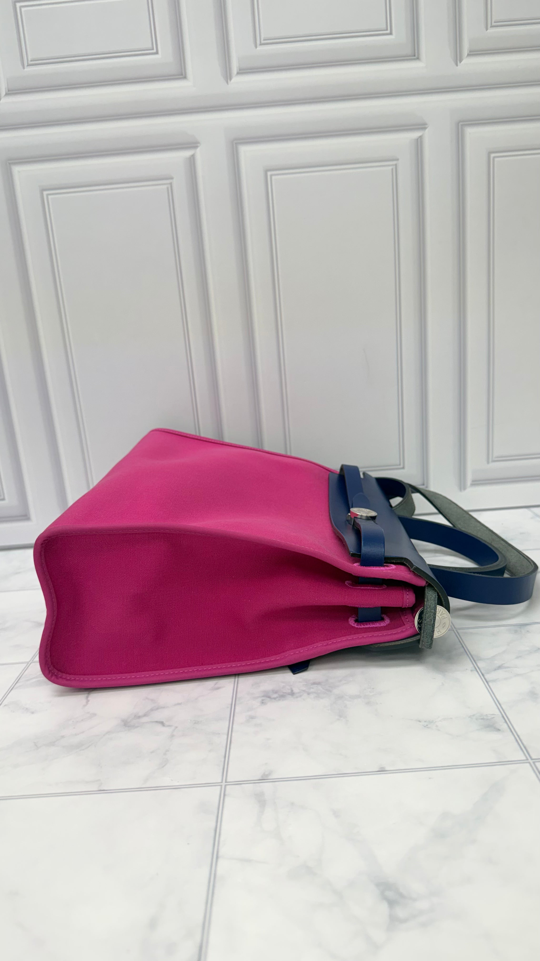 Hermes Purple Toile Canvas Herbag Zippy Wallet 31 Handbag