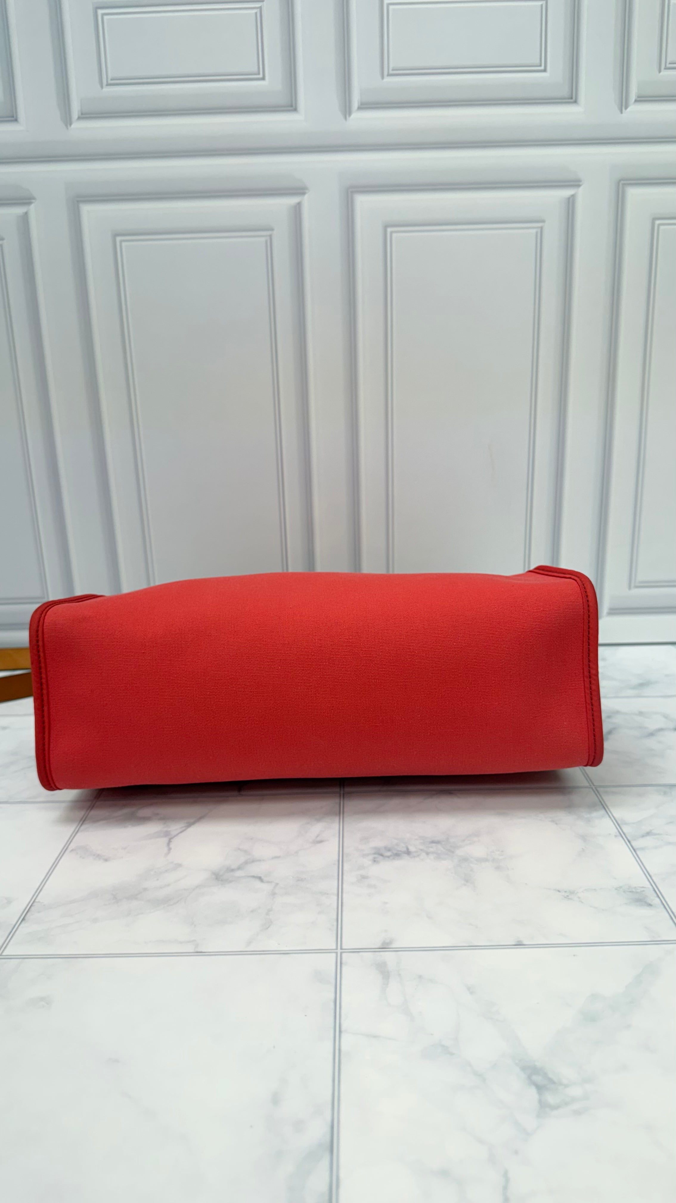 Hermes Red Toile Canvas Herbag Zip 31 Handbag