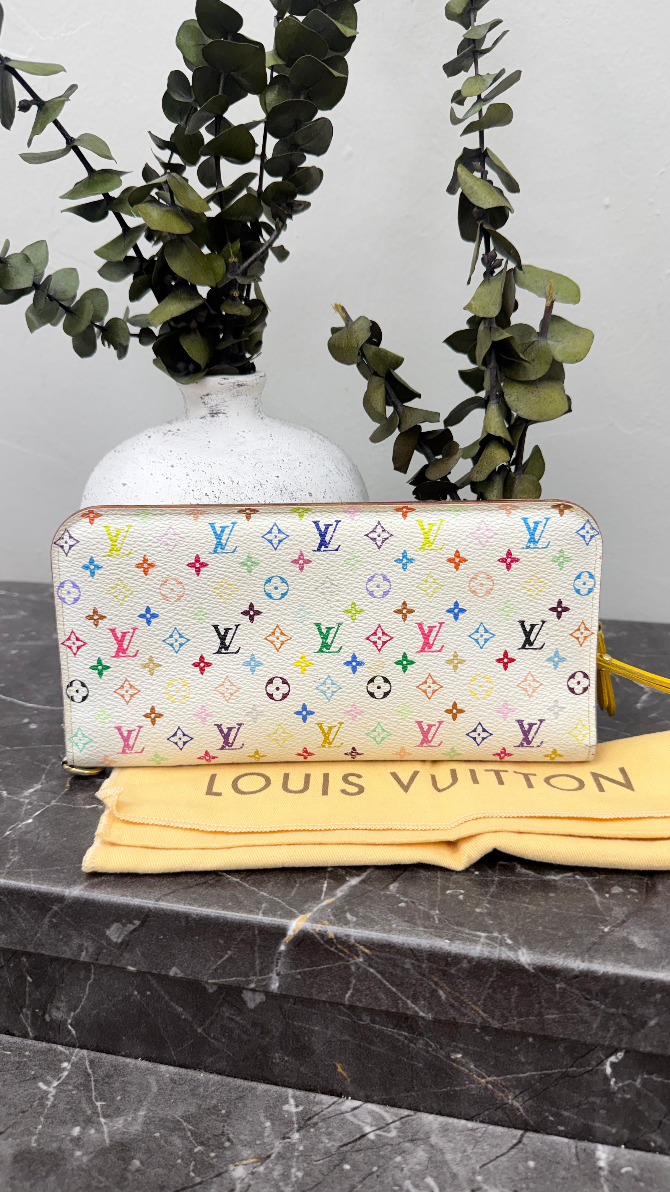 Louis Vuitton White Multicolor Monogram Insulate Zippy Wallet