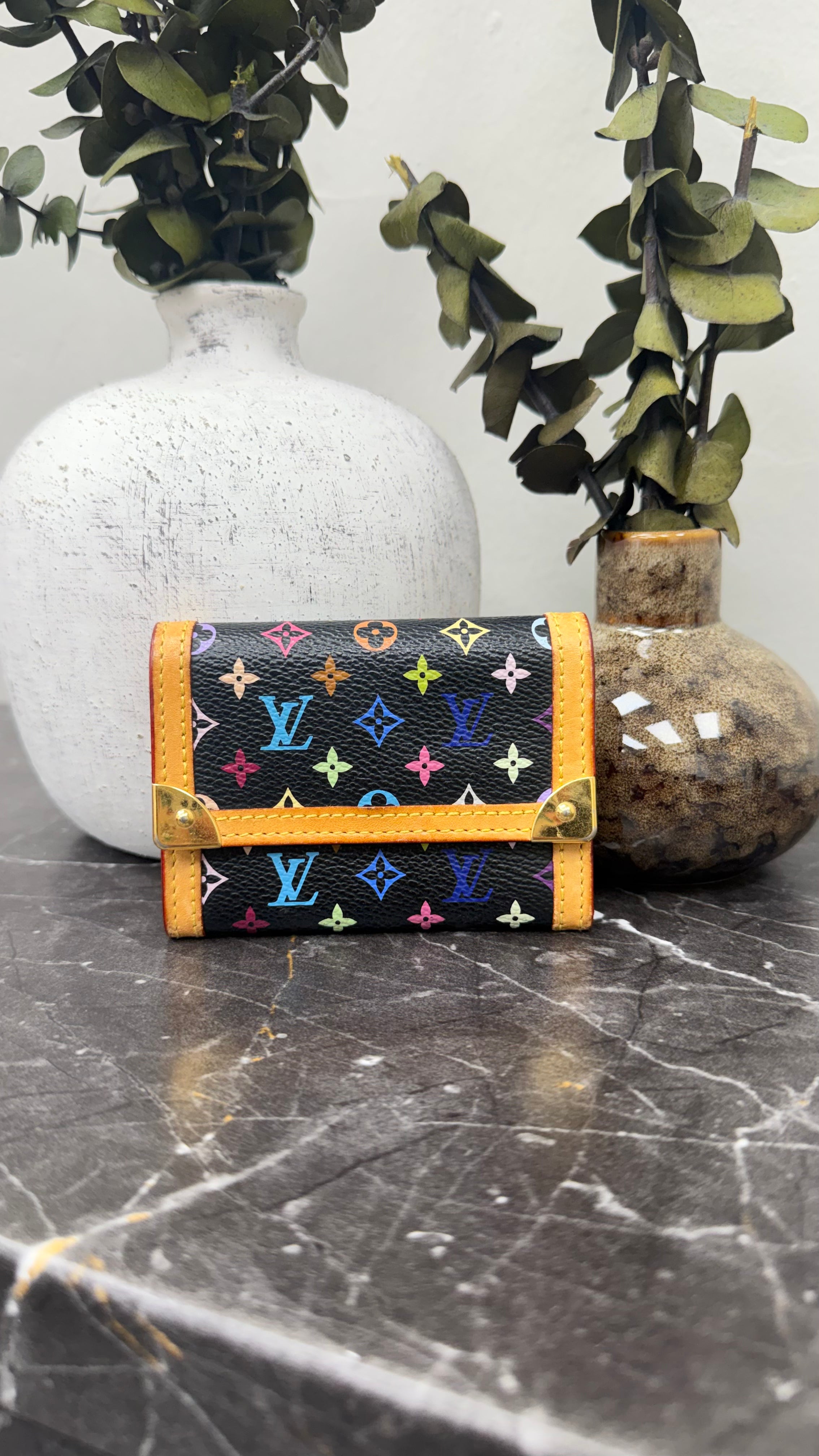 Louis Vuitton Black Multicolor Monogram Coin Purse