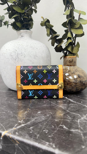 Louis Vuitton Black Multicolor Monogram Coin Purse