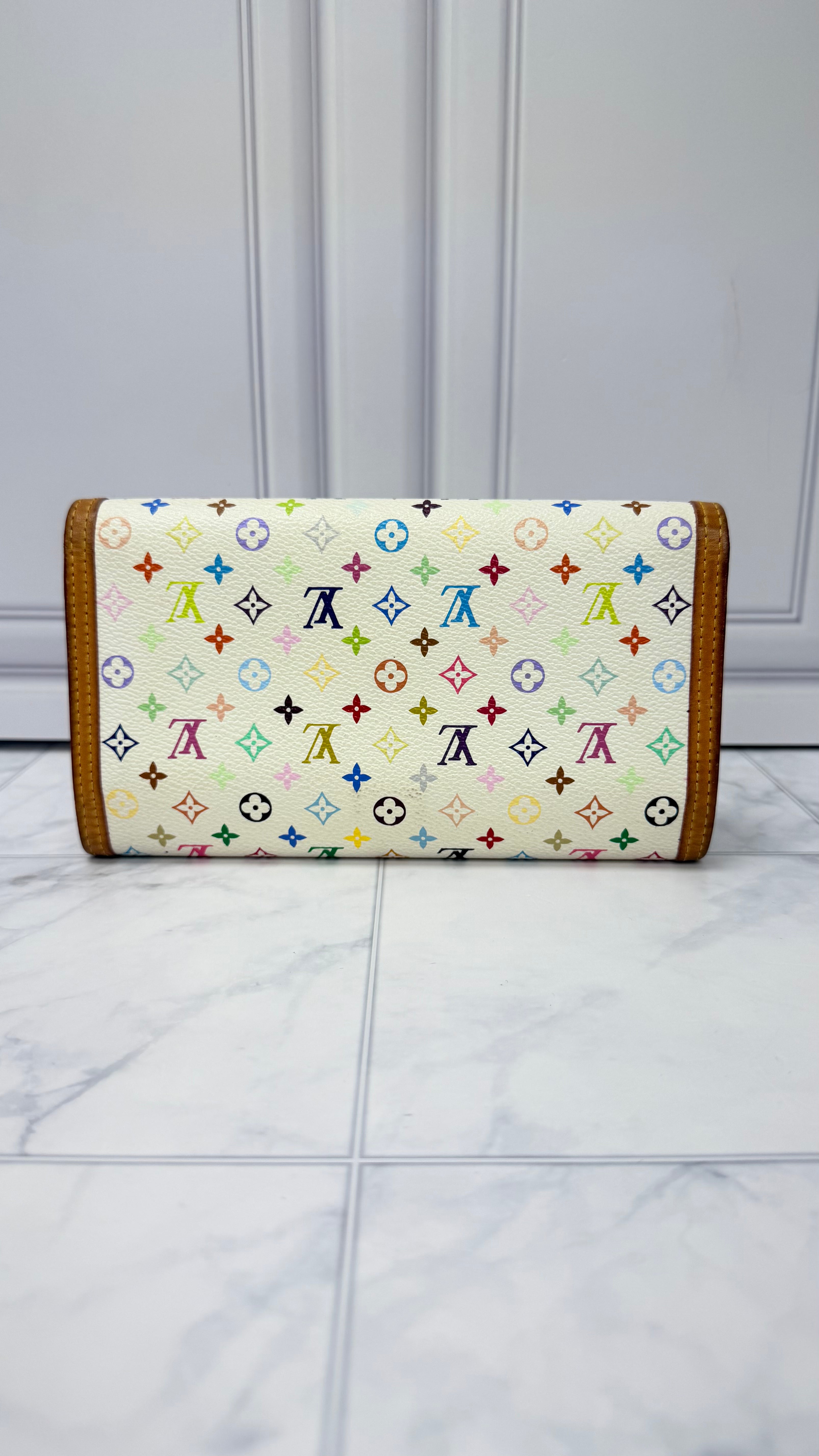 Louis Vuitton White Multicolor Monogram International Wallet
