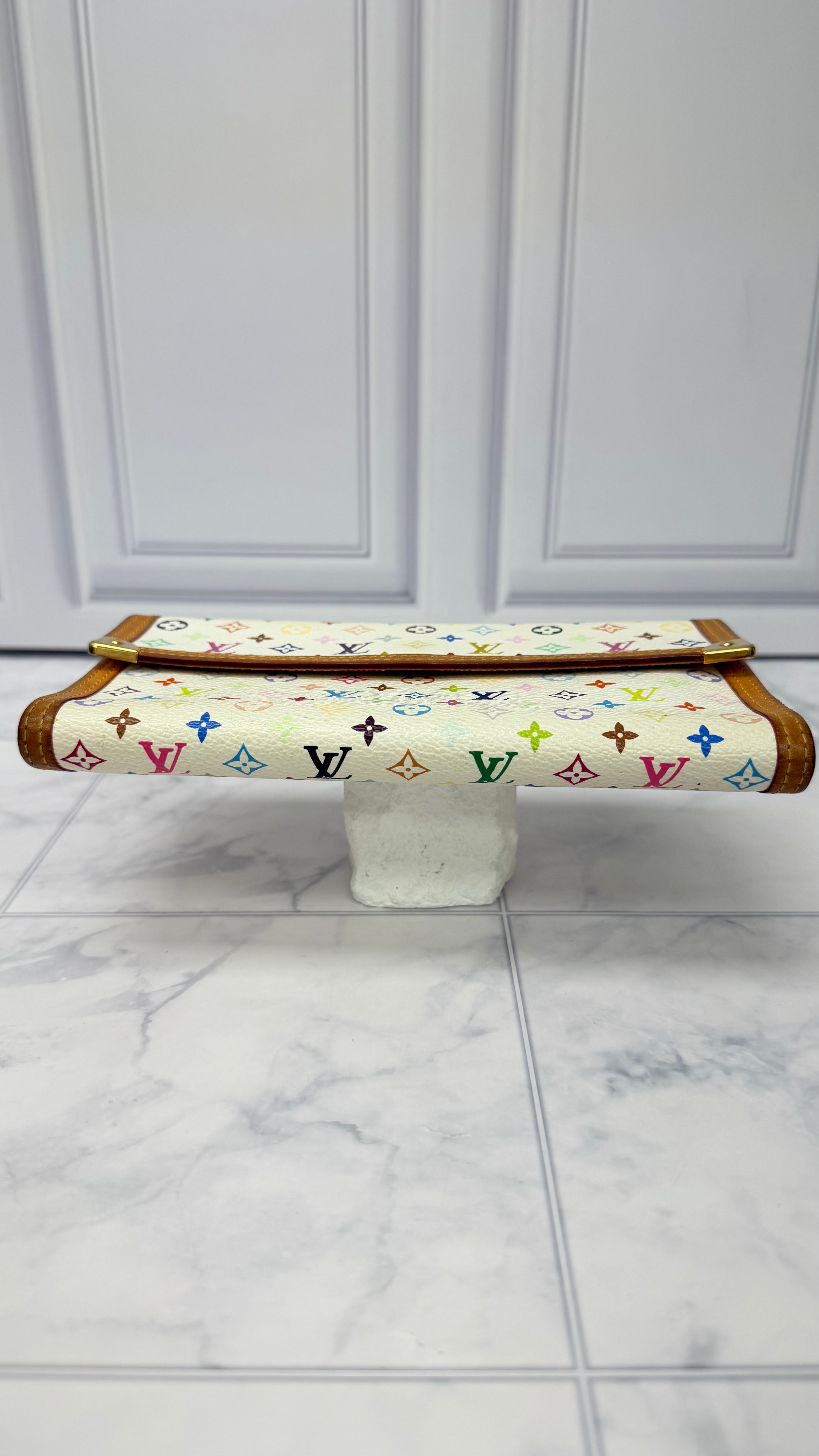 Louis Vuitton White Multicolor Monogram International Wallet