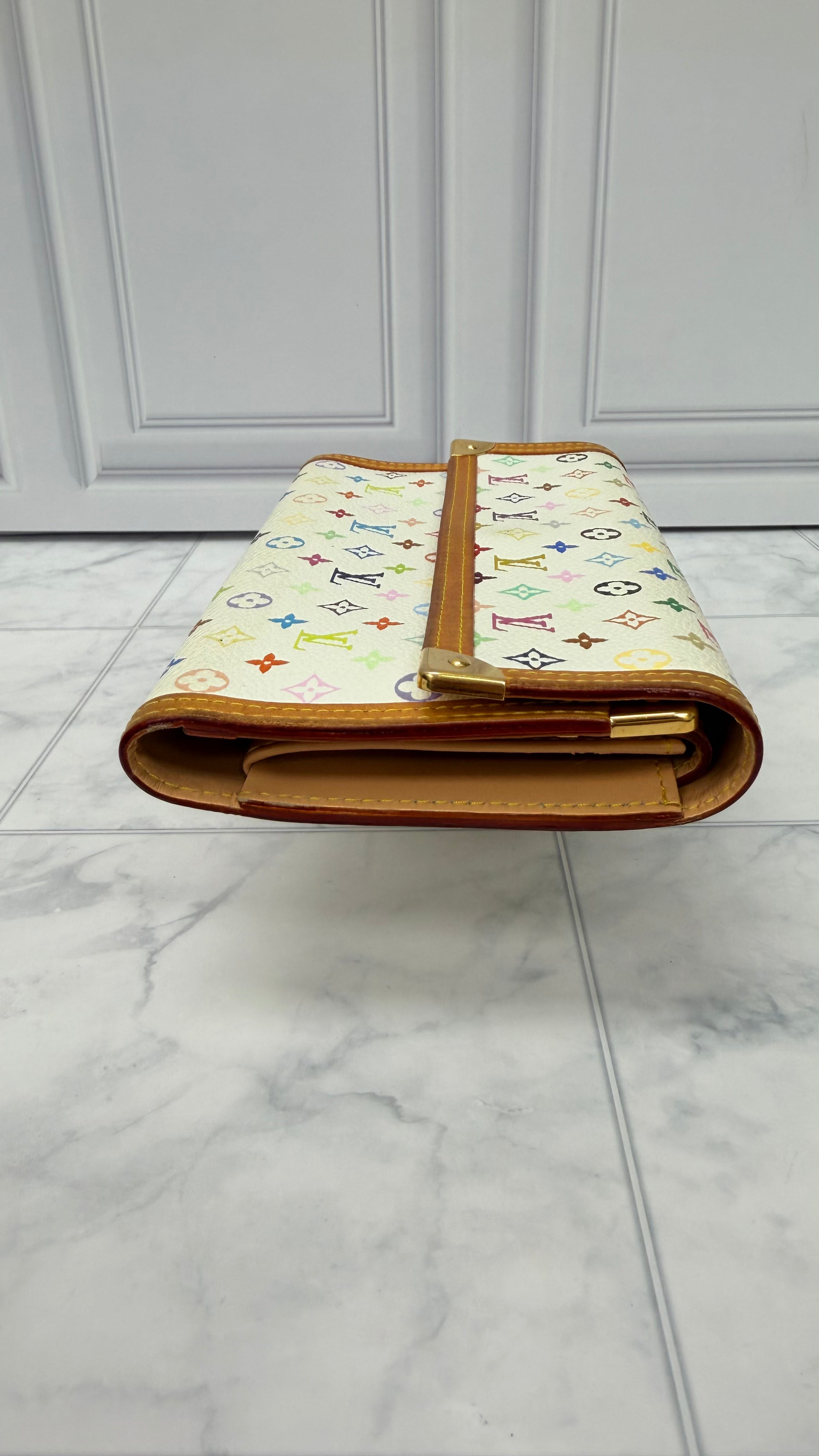 Louis Vuitton White Multicolor Monogram International Wallet