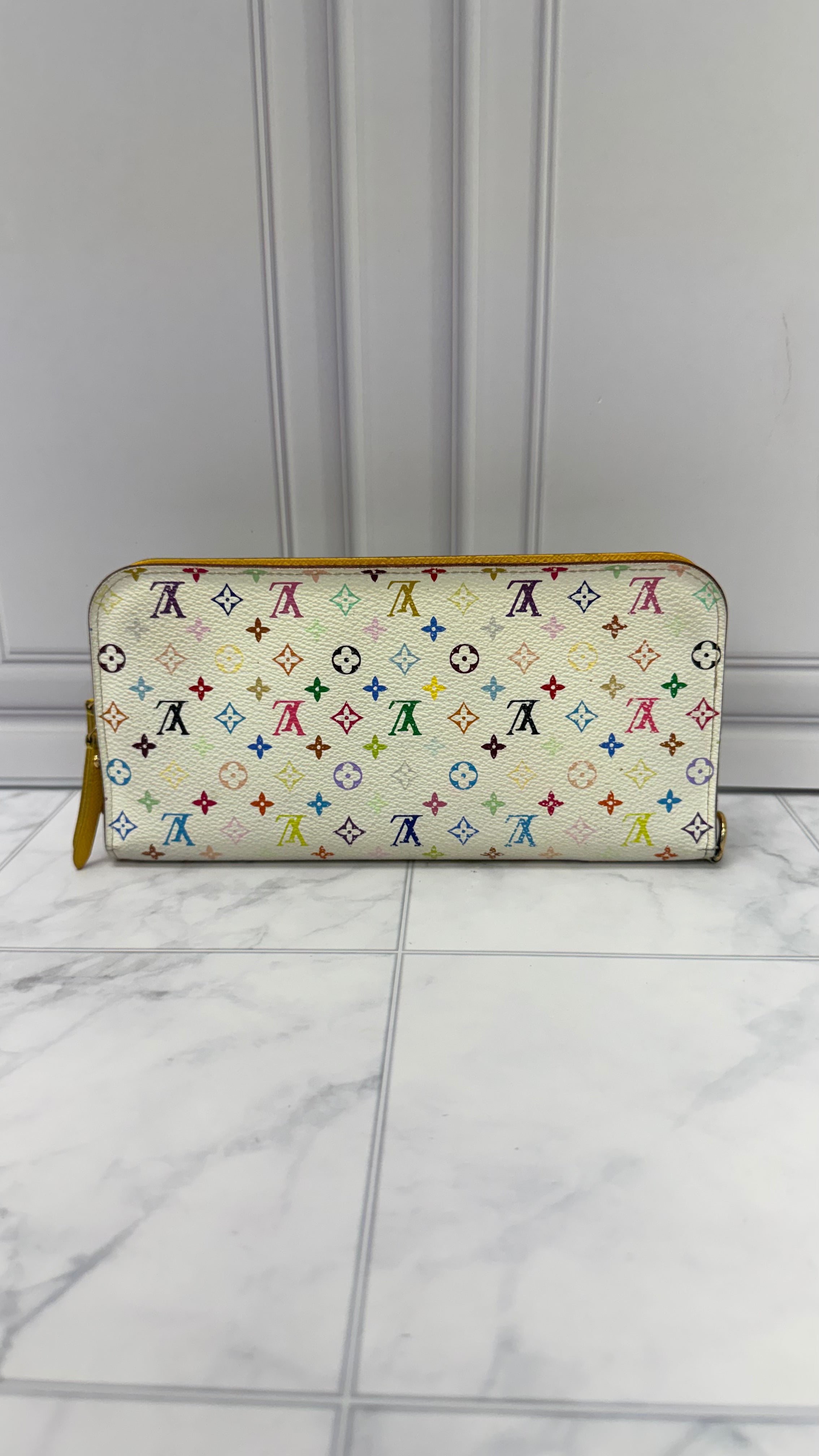 Louis Vuitton White Multicolor Monogram Insulate Zippy Wallet