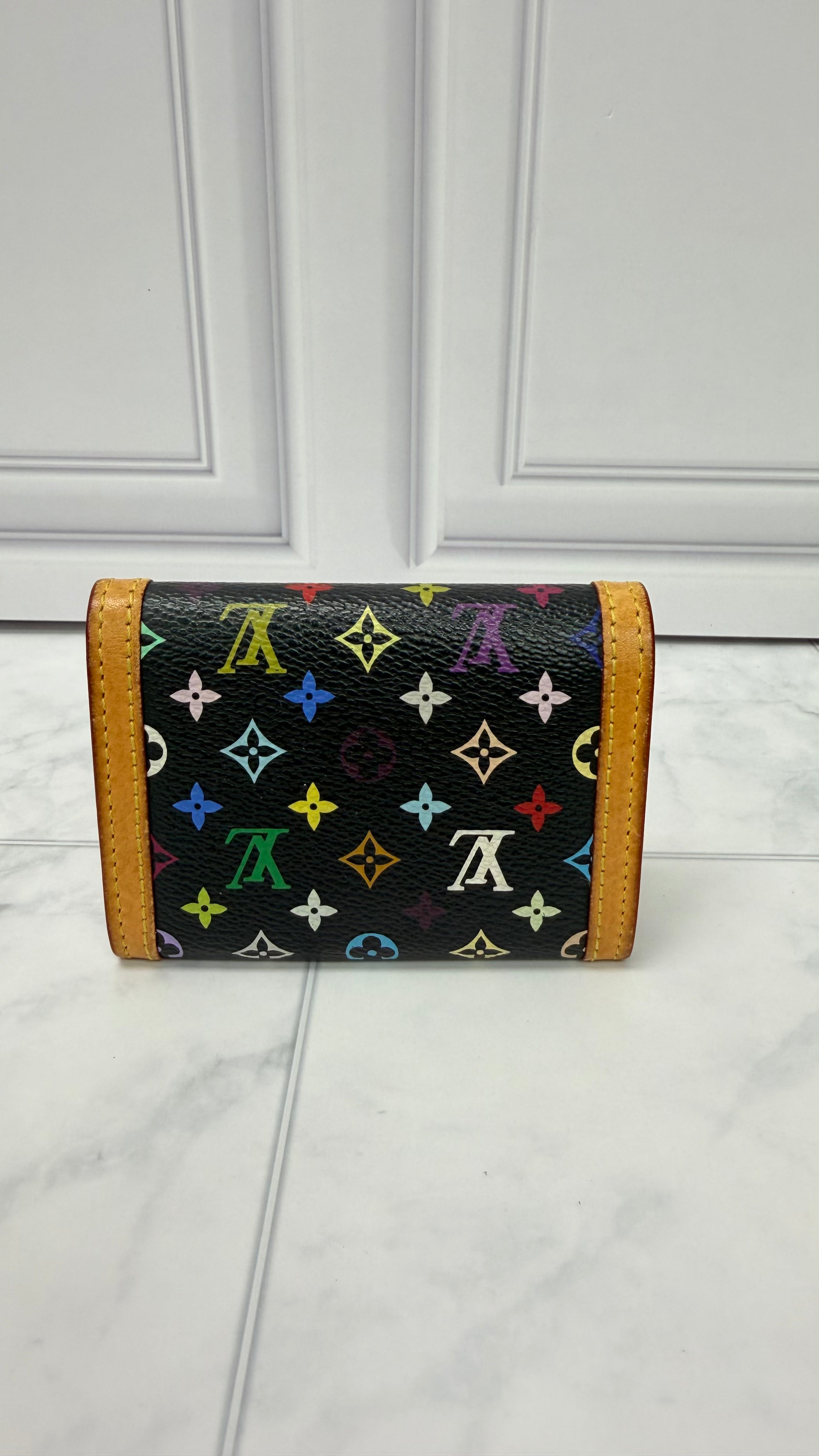 Louis Vuitton Black Multicolor Monogram Coin Purse