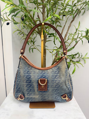 Gucci Blue GG Denim Abby Shoulder Bag