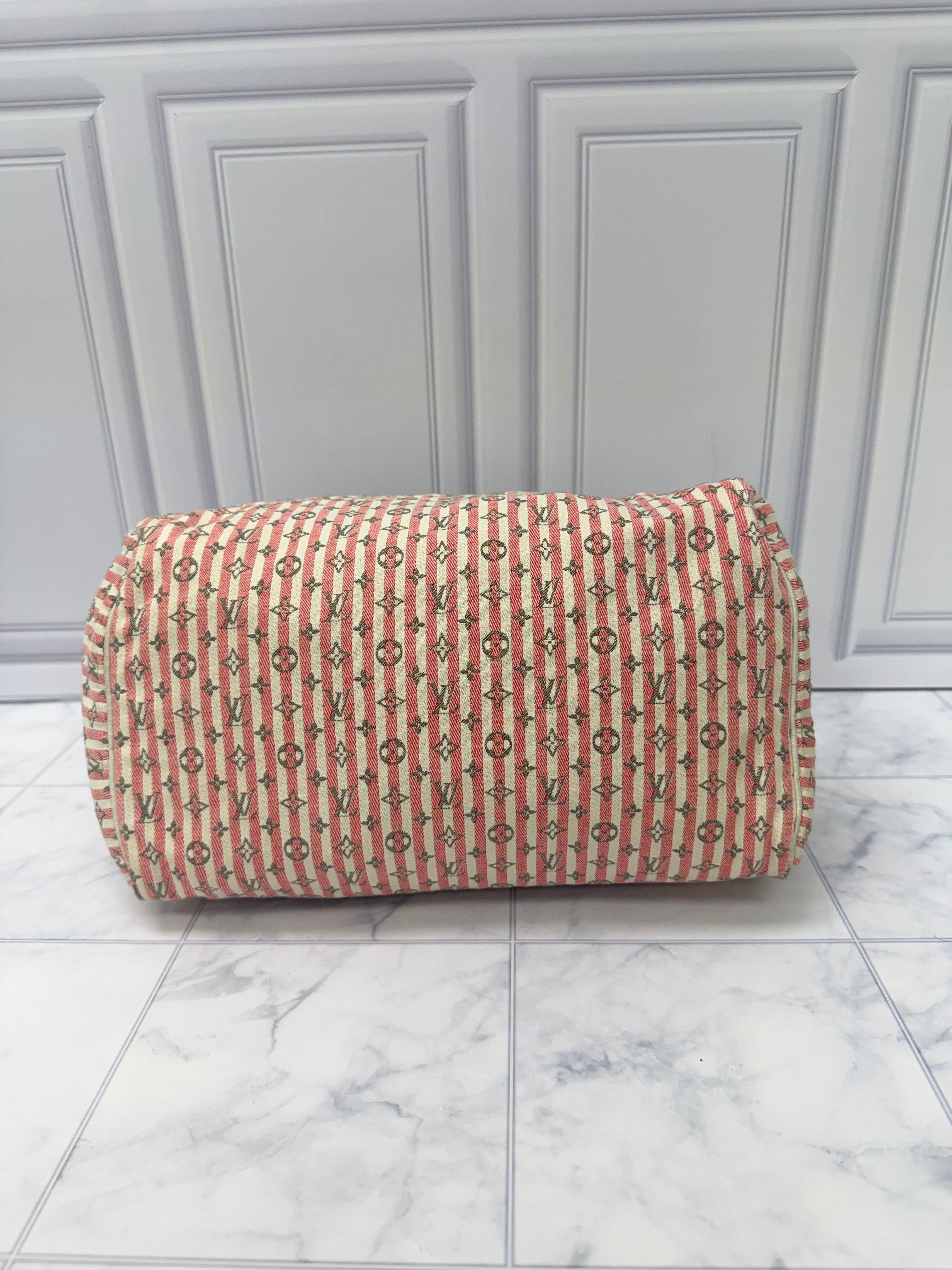 Louis Vuitton Monogram Pink Canvas Mini Lin Croisette Speedy 30 Bag