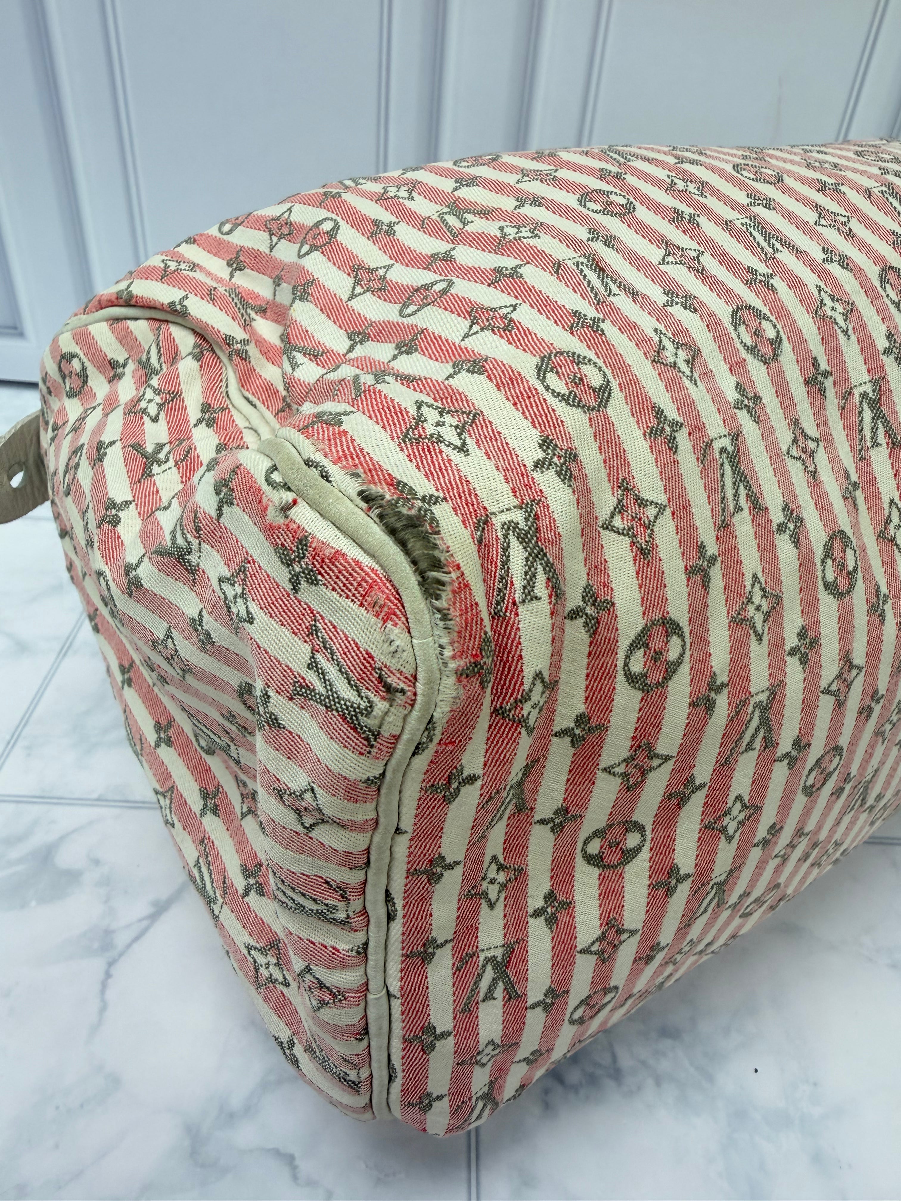 Louis Vuitton Monogram Pink Canvas Mini Lin Croisette Speedy 30 Bag