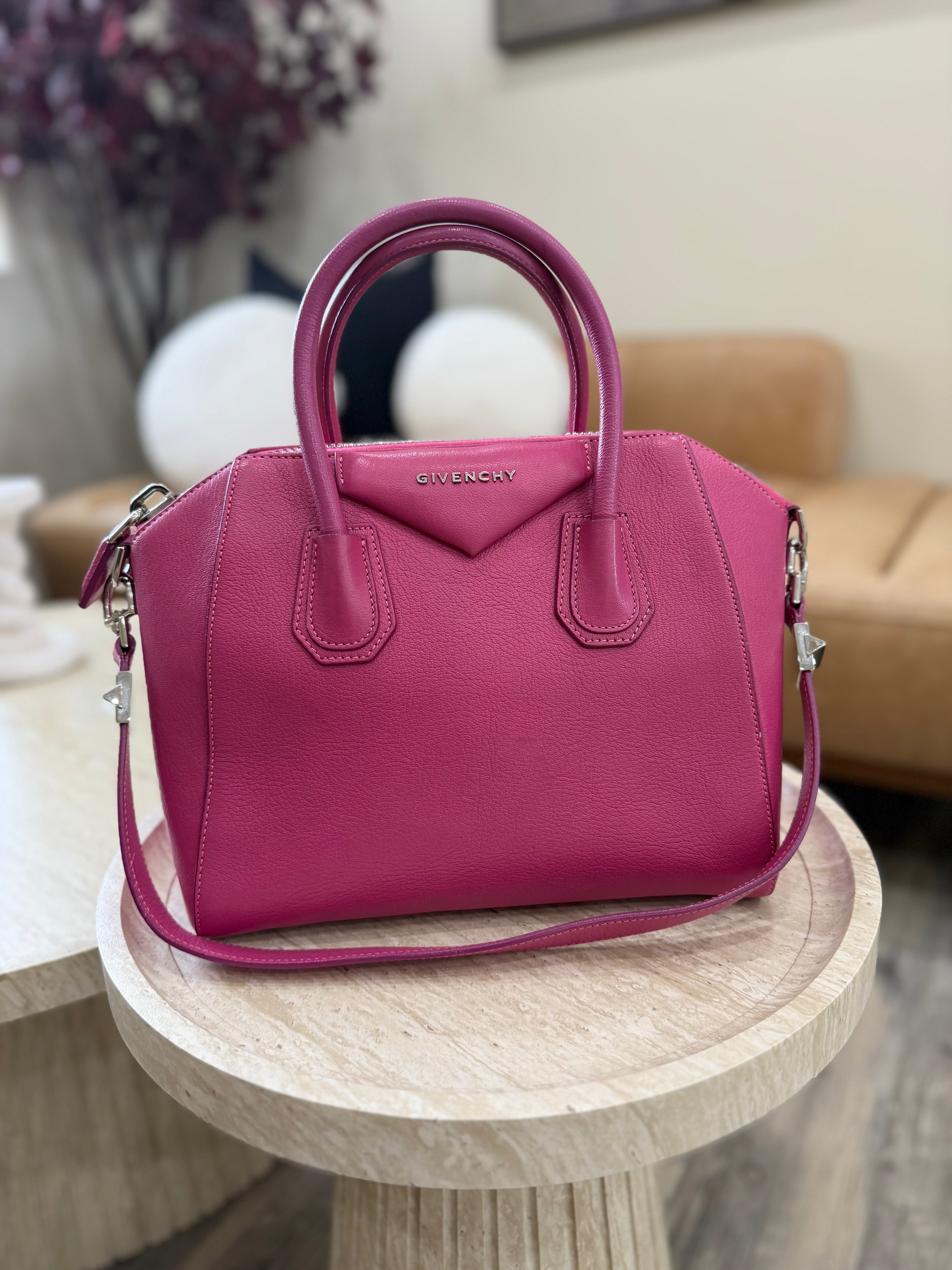 Givenchy Hot Pink Calfskin Leather Small Antigona Handbag