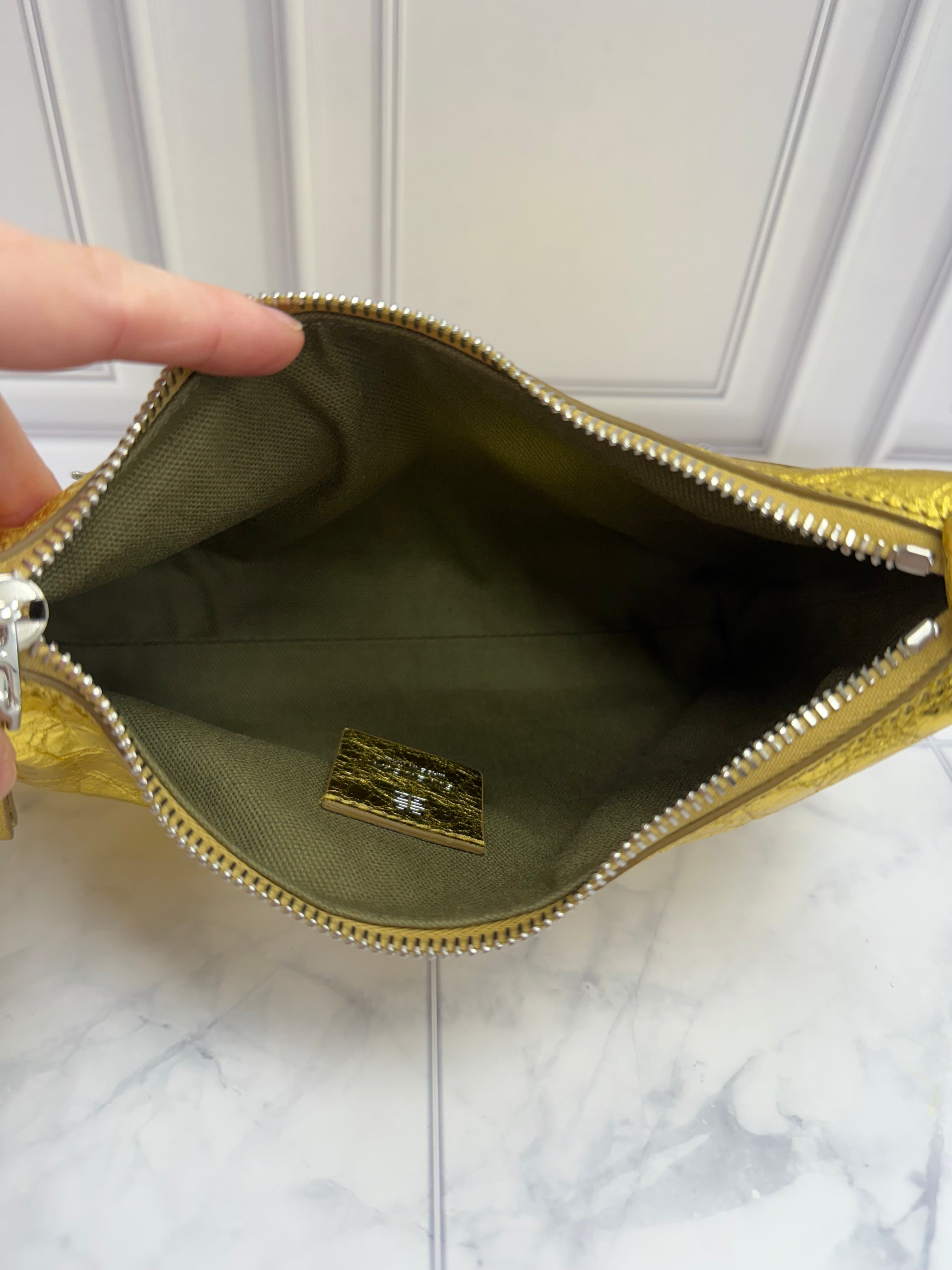 *DONS DROP* LIKE NEW - Givenchy Metallic Gold Cracked Leather Mini Voyou Shoulder Bag
