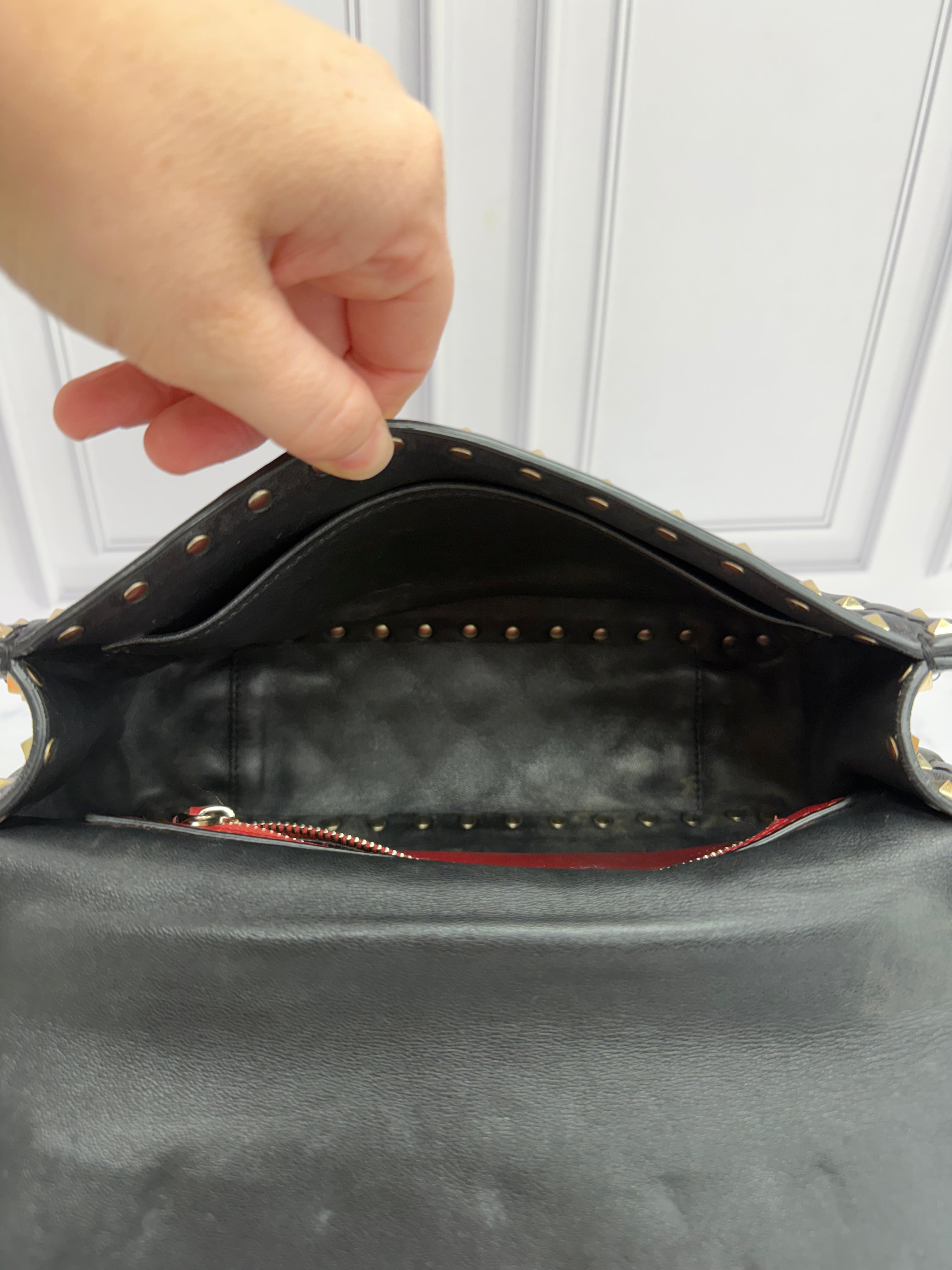 *DONS DROP* Valentino Black Lambskin Rockstud Spike Medium Shoulder Bag