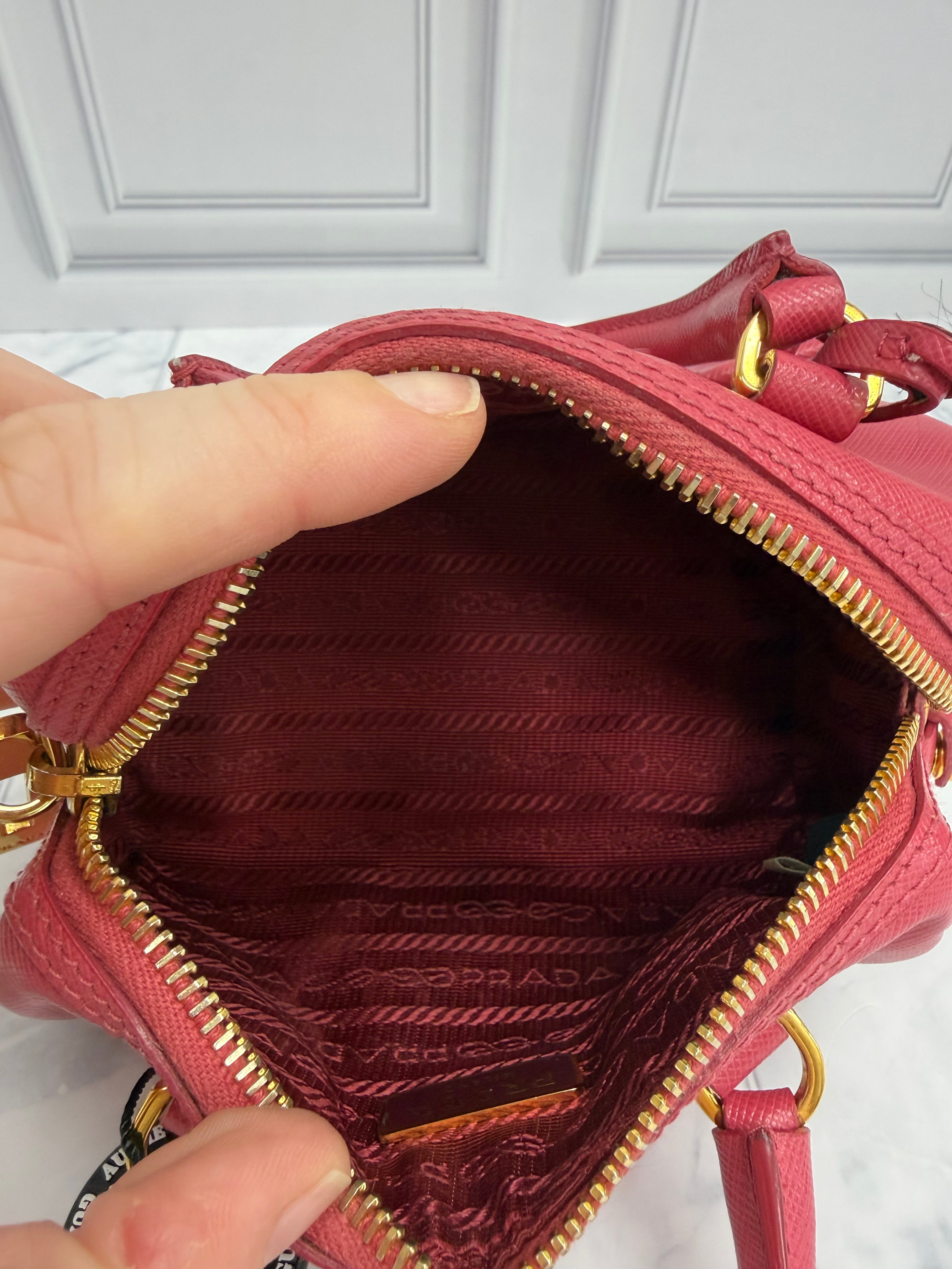 *DONS DROP* Prada Pink Saffiano Leather Lux Mini Convertible Boston Bag