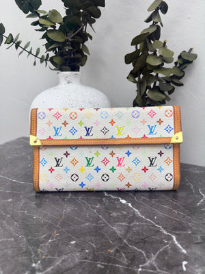 Louis Vuitton White Multicolor Monogram International Wallet
