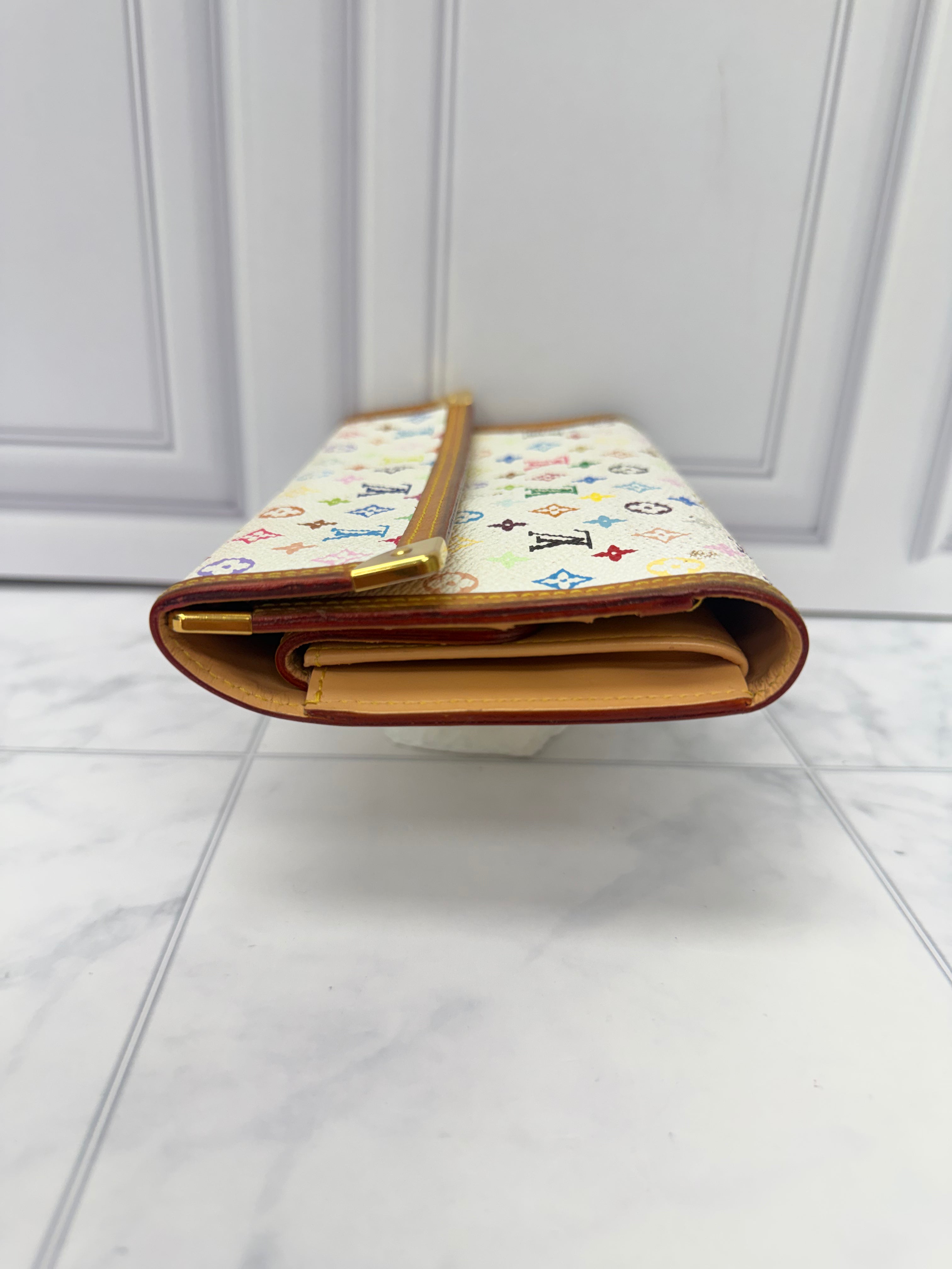 Louis Vuitton White Multicolor Monogram International Wallet