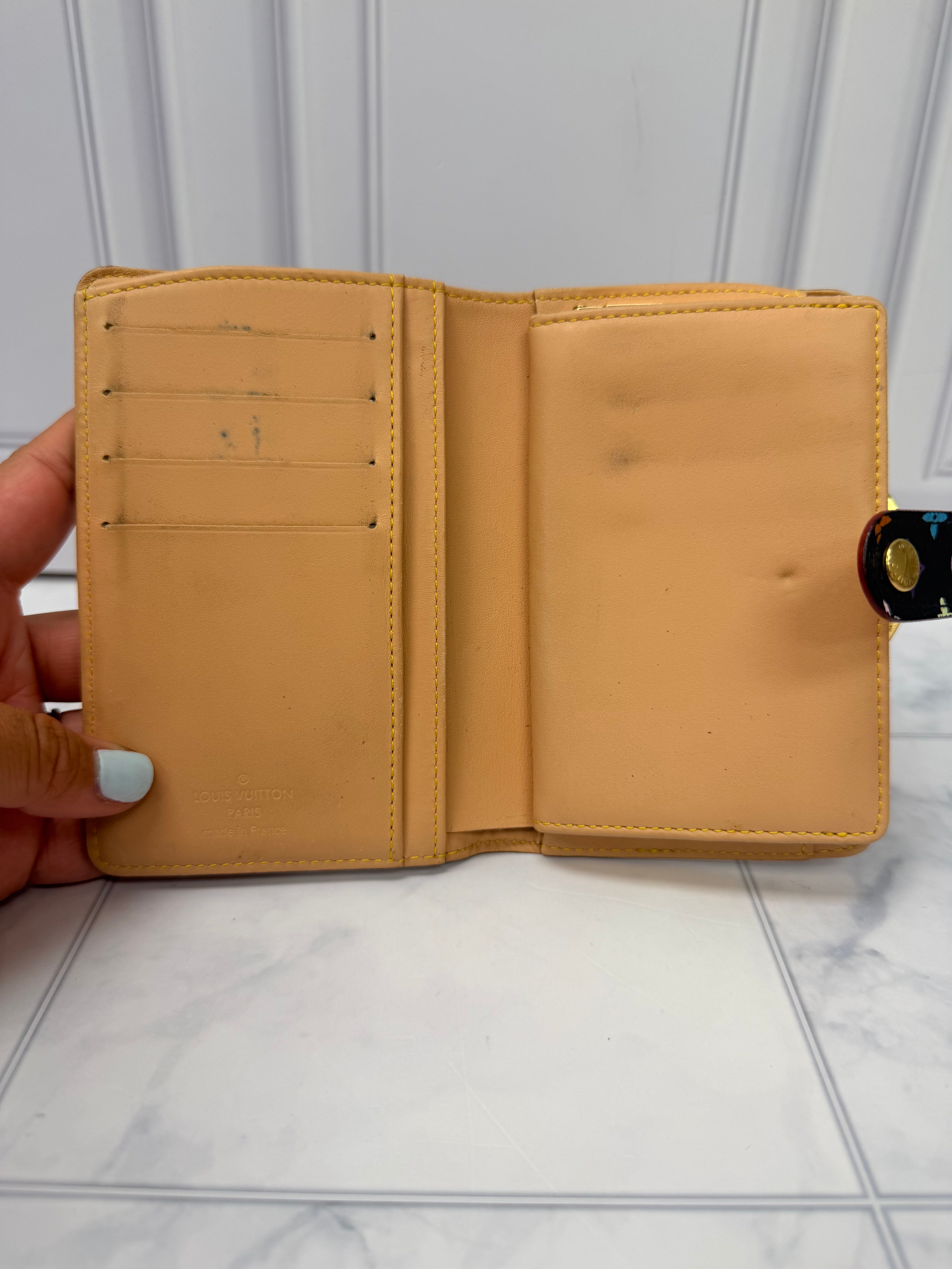 Louis Vuitton Black Multicolor Monogram French Compact Wallet