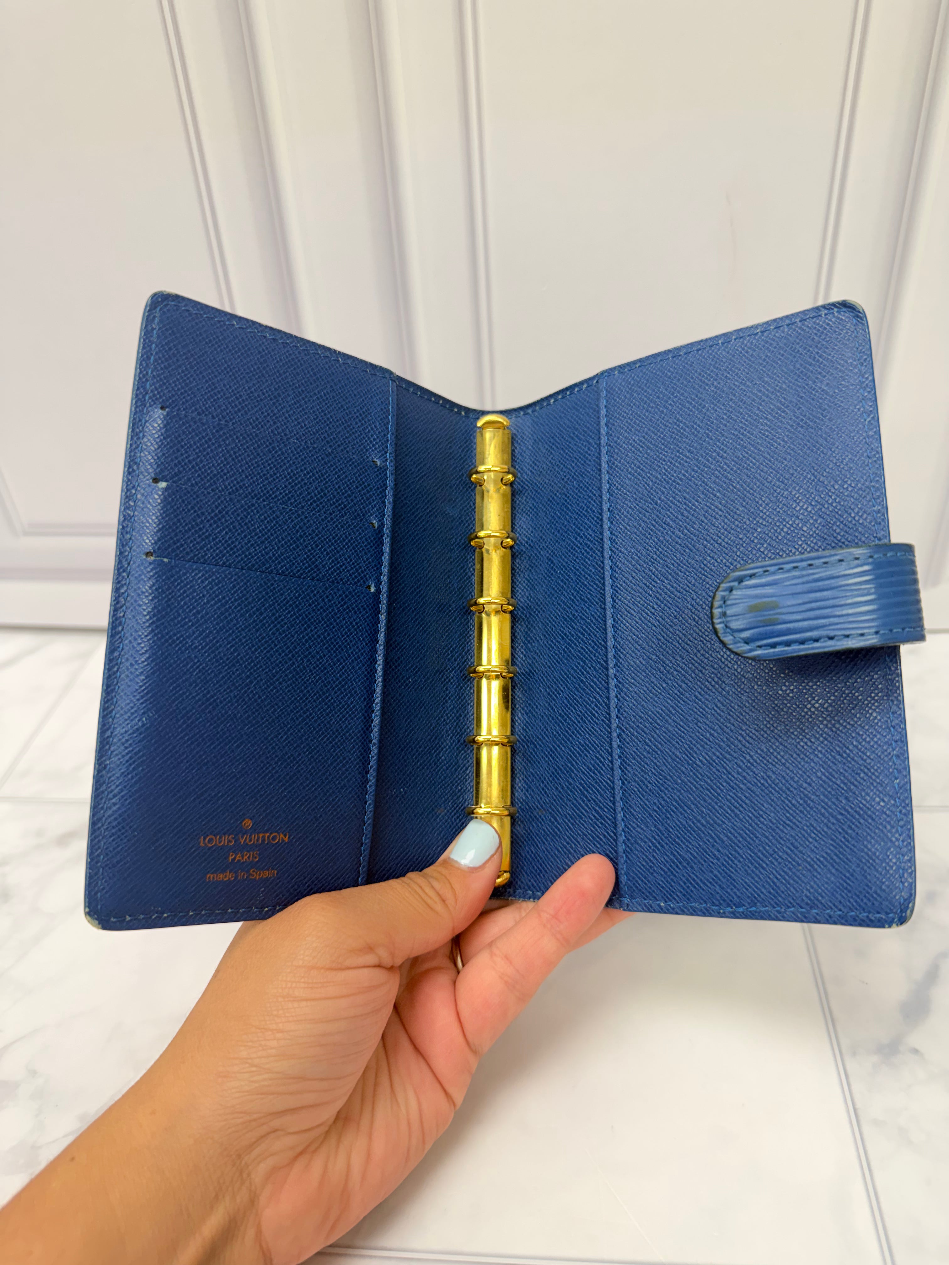 Louis Vuitton Blue Epi Leather Passport Agenda Cover PM