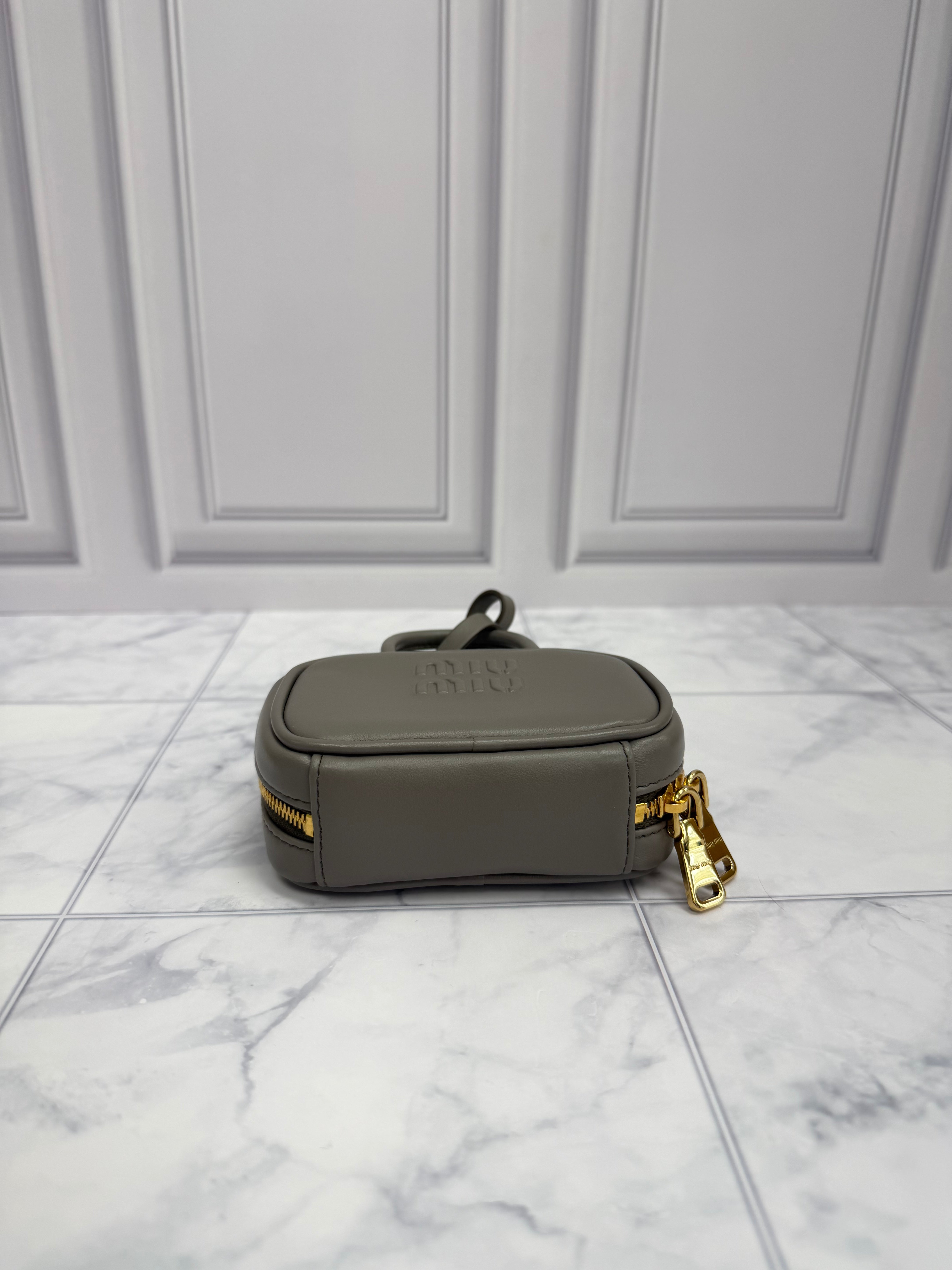 *DONS DROP* Miu Miu Dark Taupe Leather Micro Bag Charm