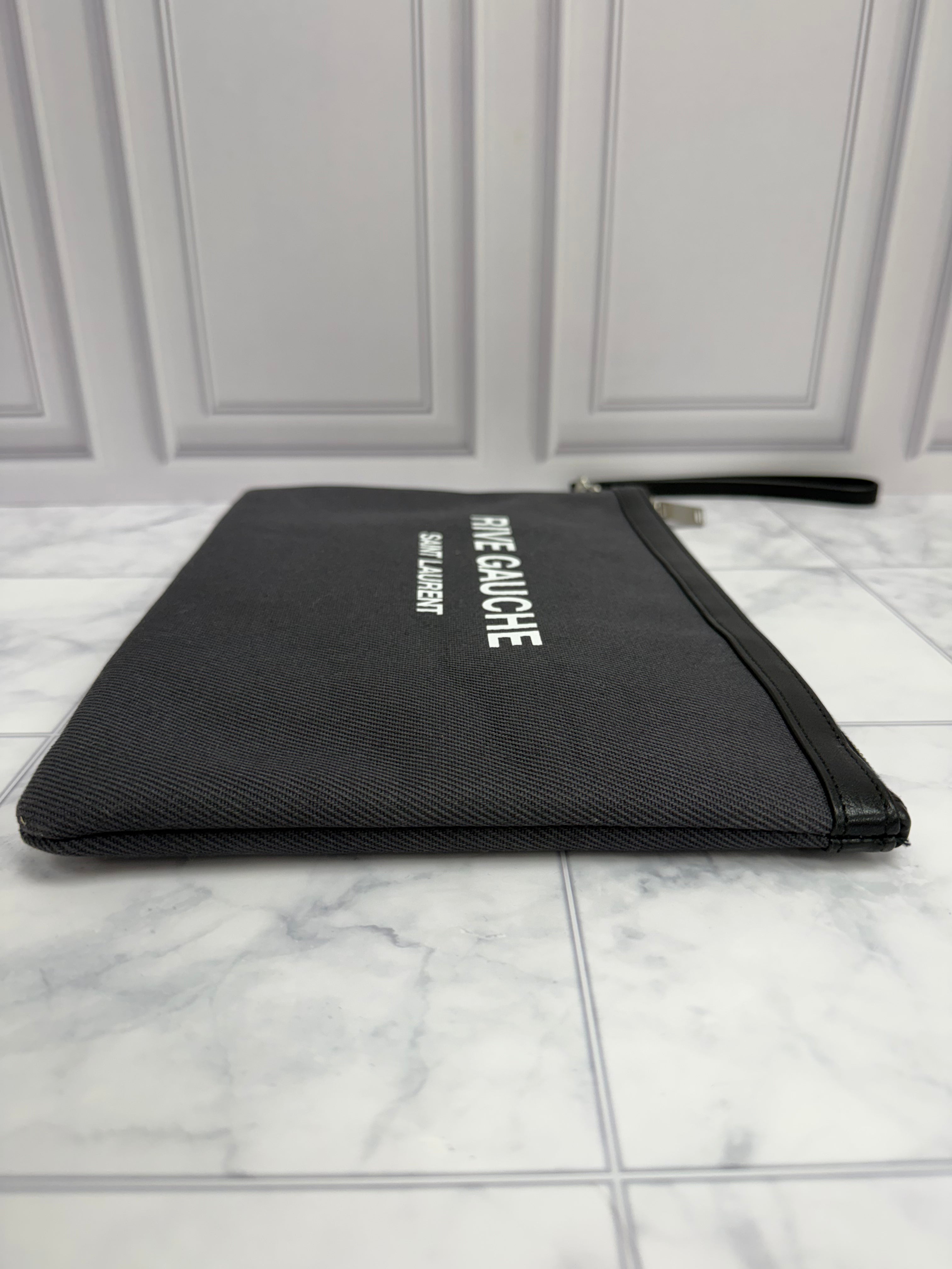 *DONS DROP* Saint Laurent YSL Black Canvas Pouch