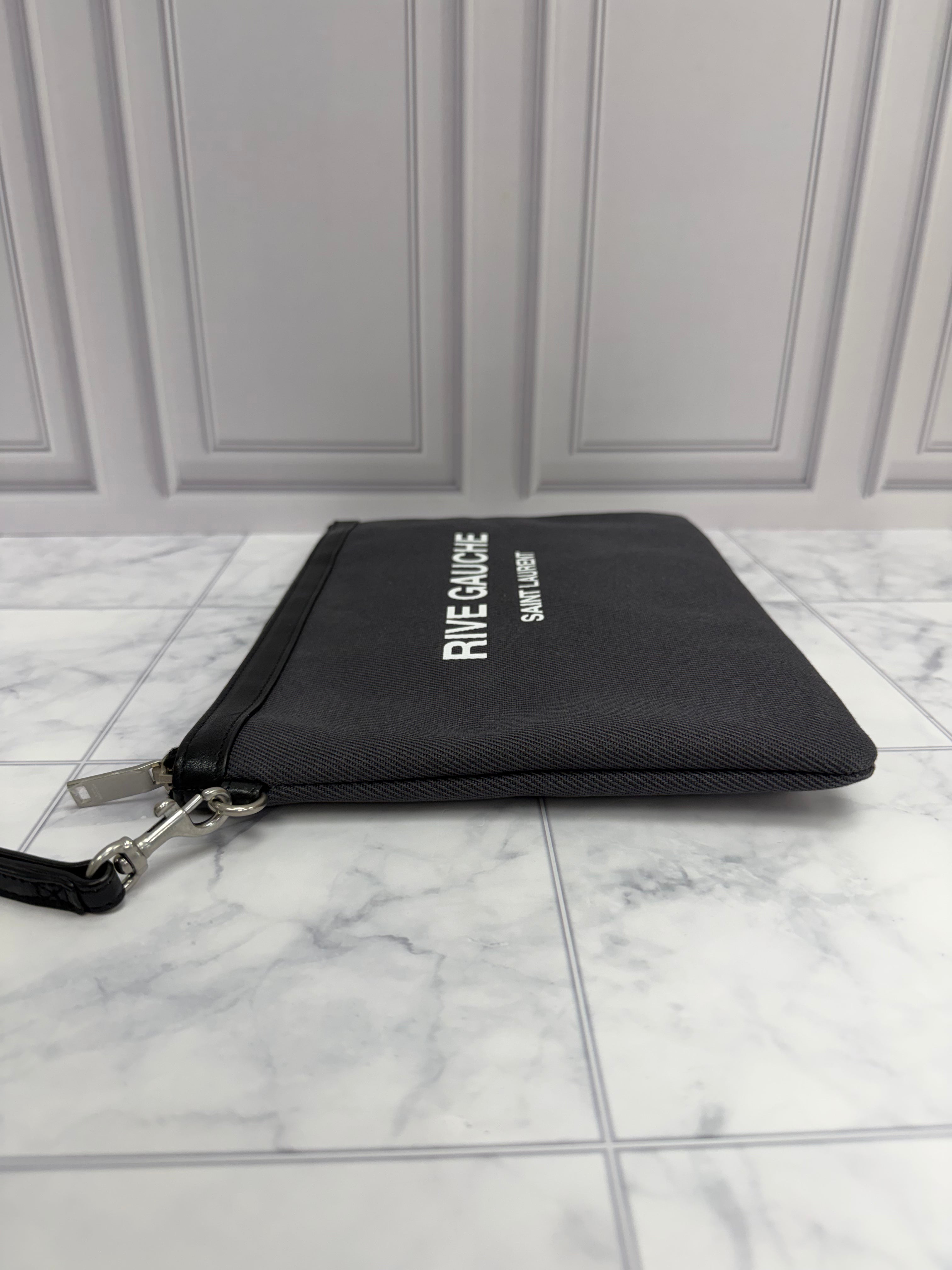 *DONS DROP* Saint Laurent YSL Black Canvas Pouch