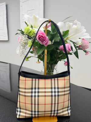 Burberry Beige Novacheck Canvas Shoulder Bag