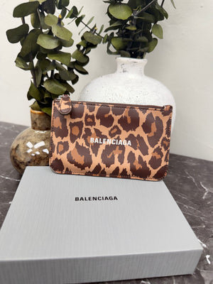 Balenciaga Leopard Leather Card Holder