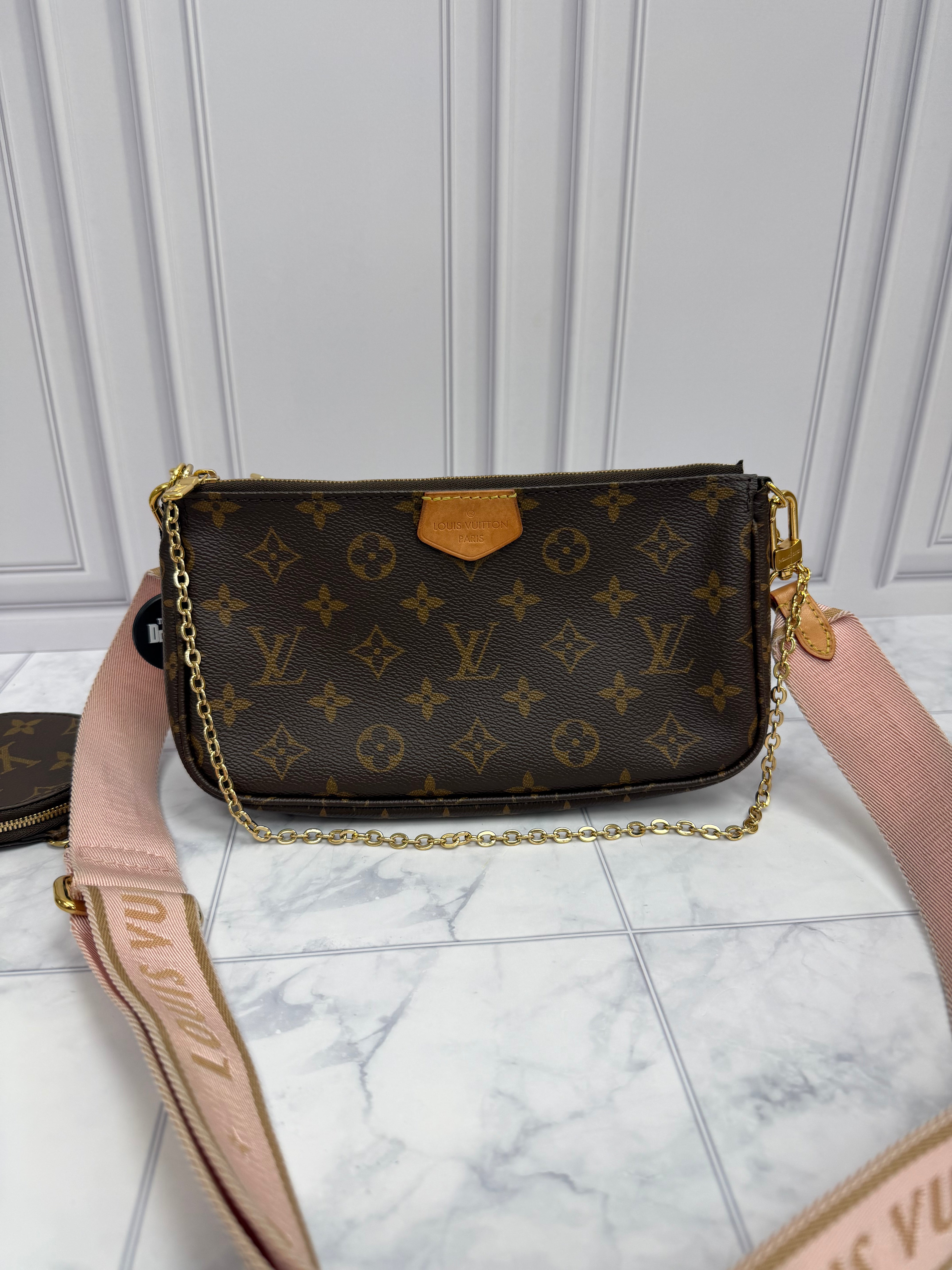 *DONS DROP* Louis Vuitton Monogram & Pink Strap Multi Pochette Accessories