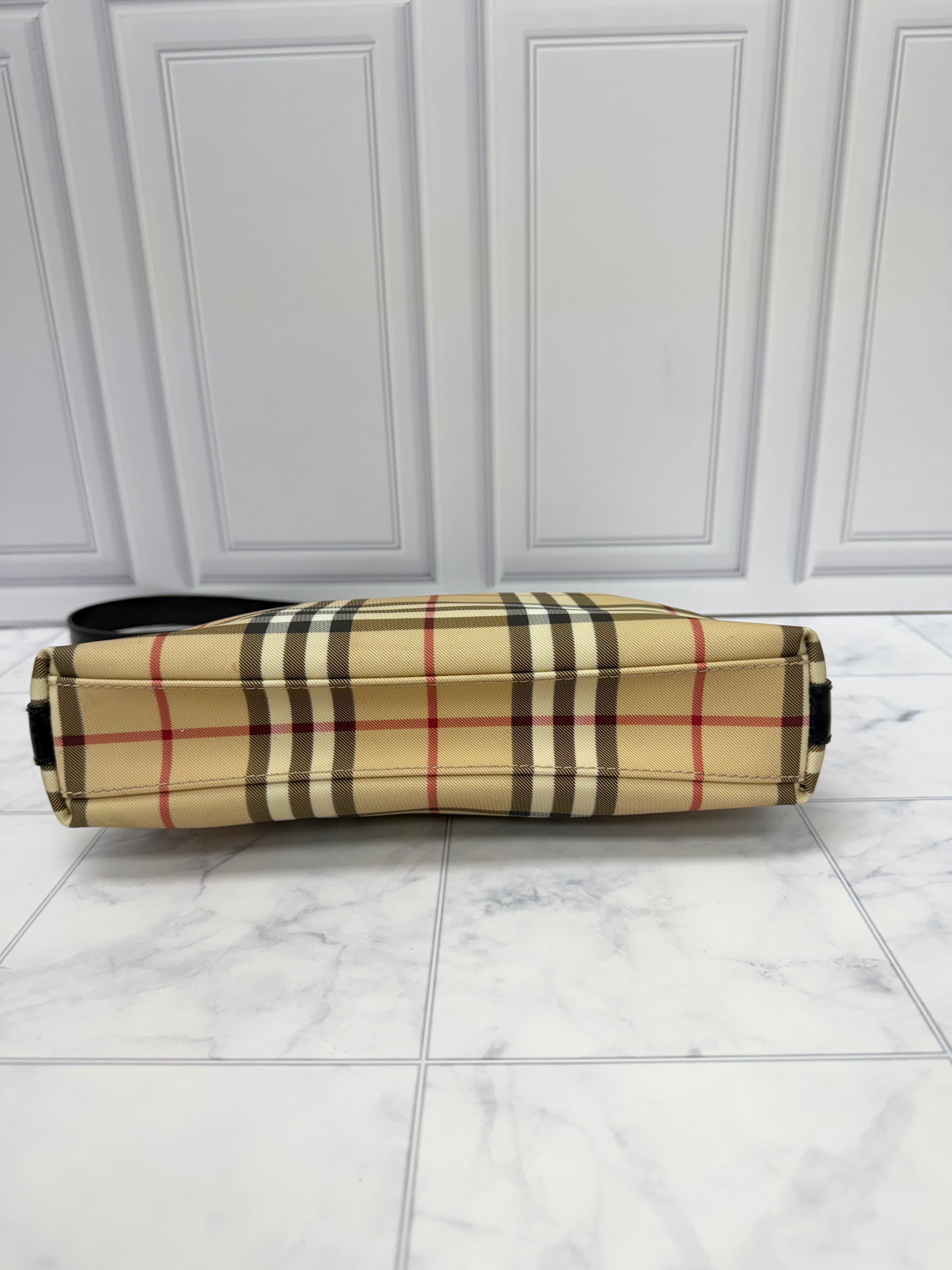 Burberry Beige Novacheck Canvas Shoulder Bag