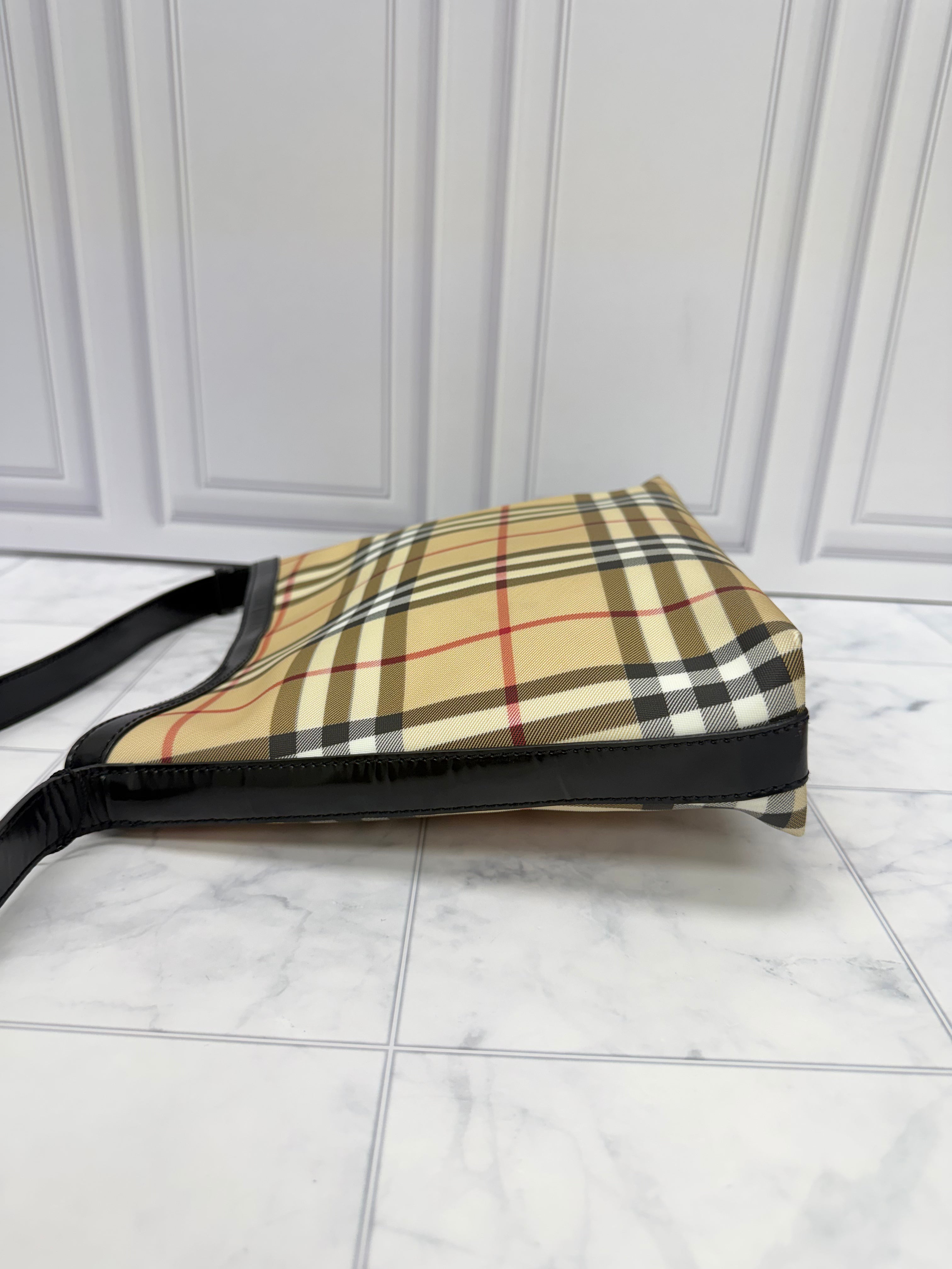 Burberry Beige Novacheck Canvas Shoulder Bag