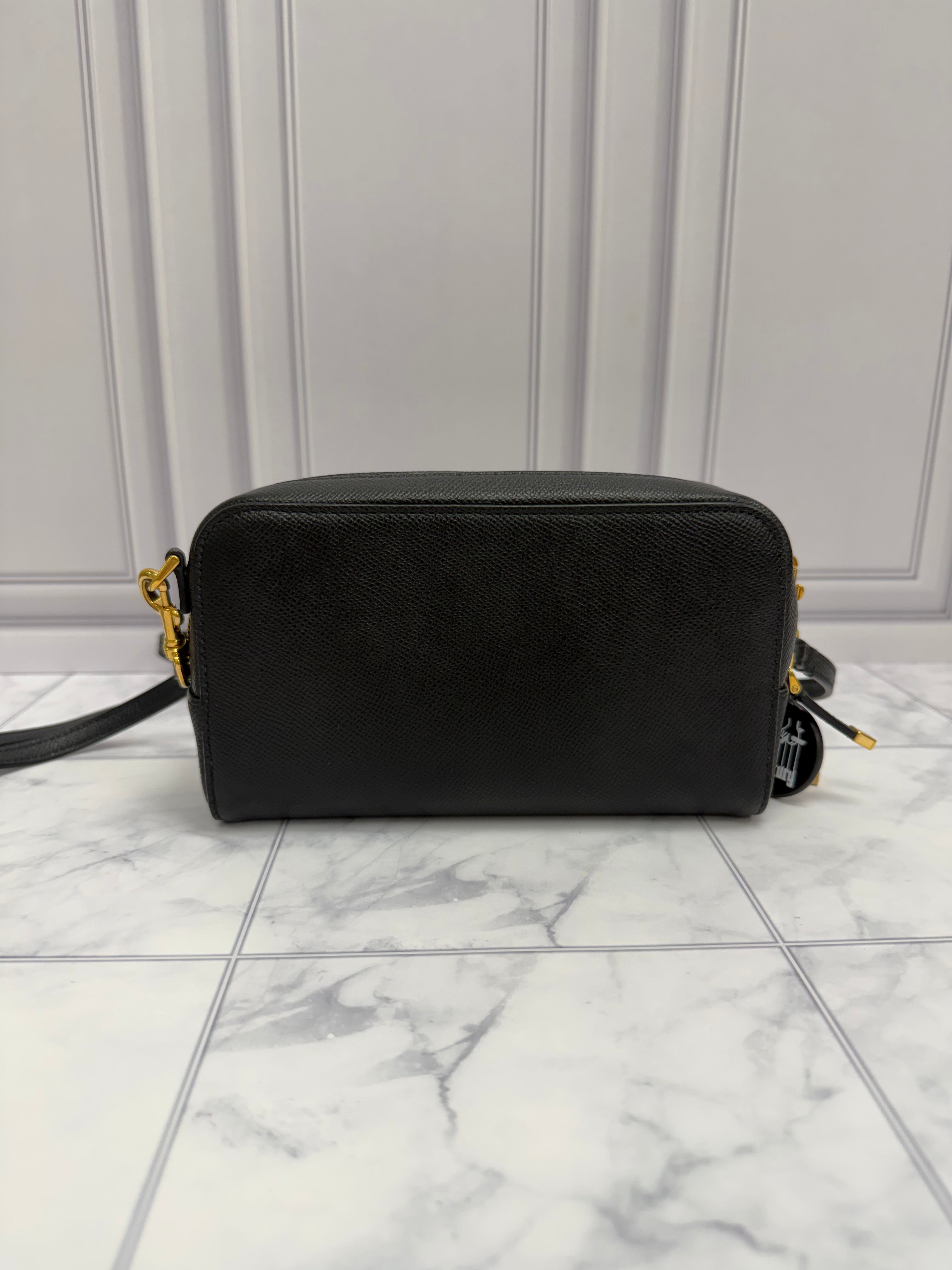 *DONS DROP* Christian Dior Black Leather Caro Double Crossbody Bag