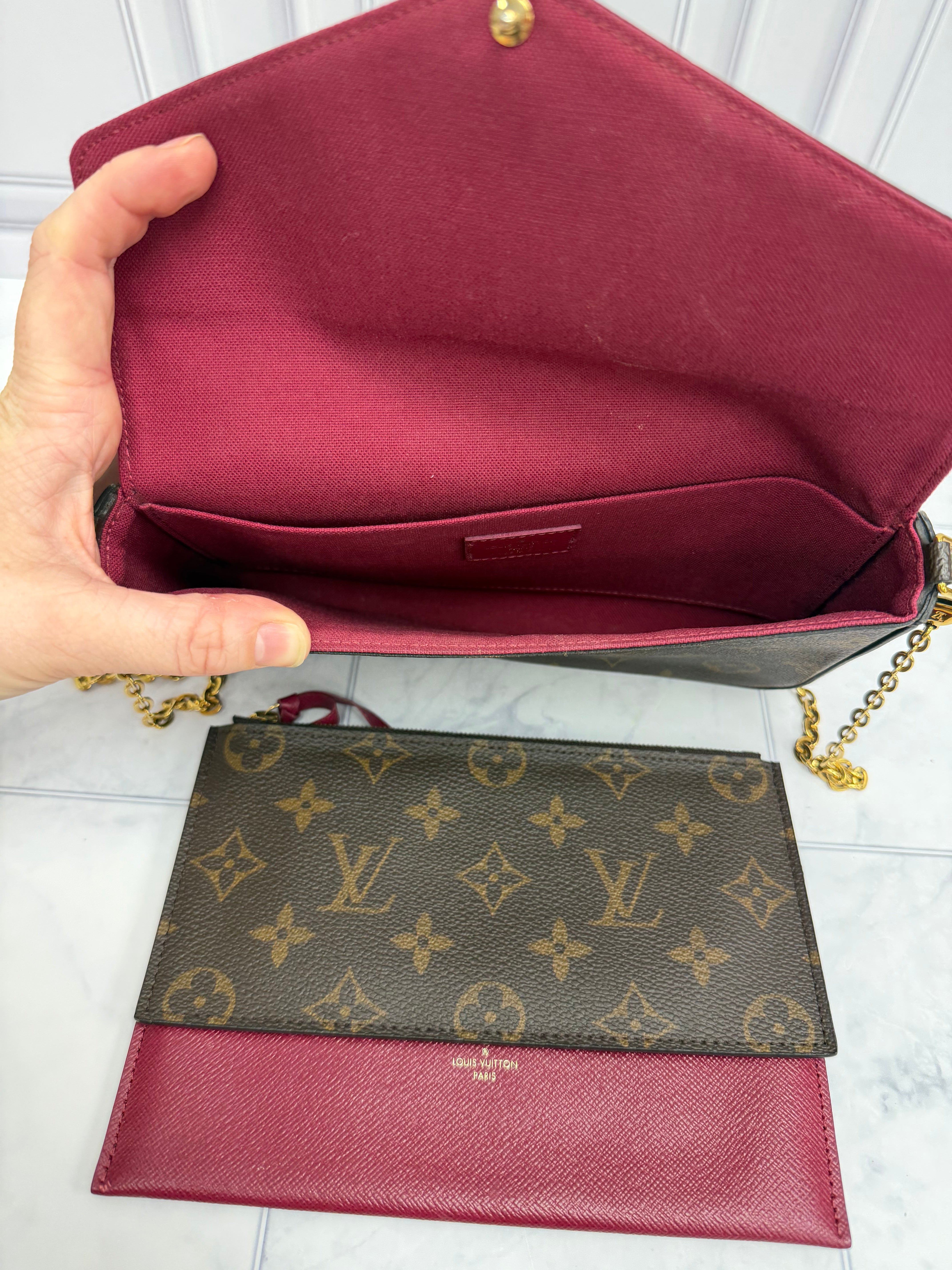 *DONS DROP* Louis Vuitton Fushia Monogram Felicie Pochette Crossbody
