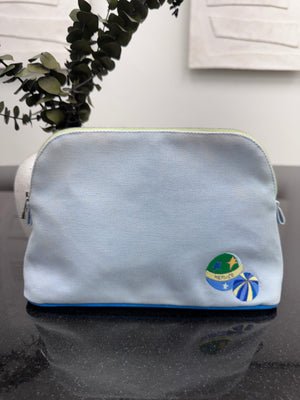 Hermes Blue Canvas Toile Circus Bollde Pouch