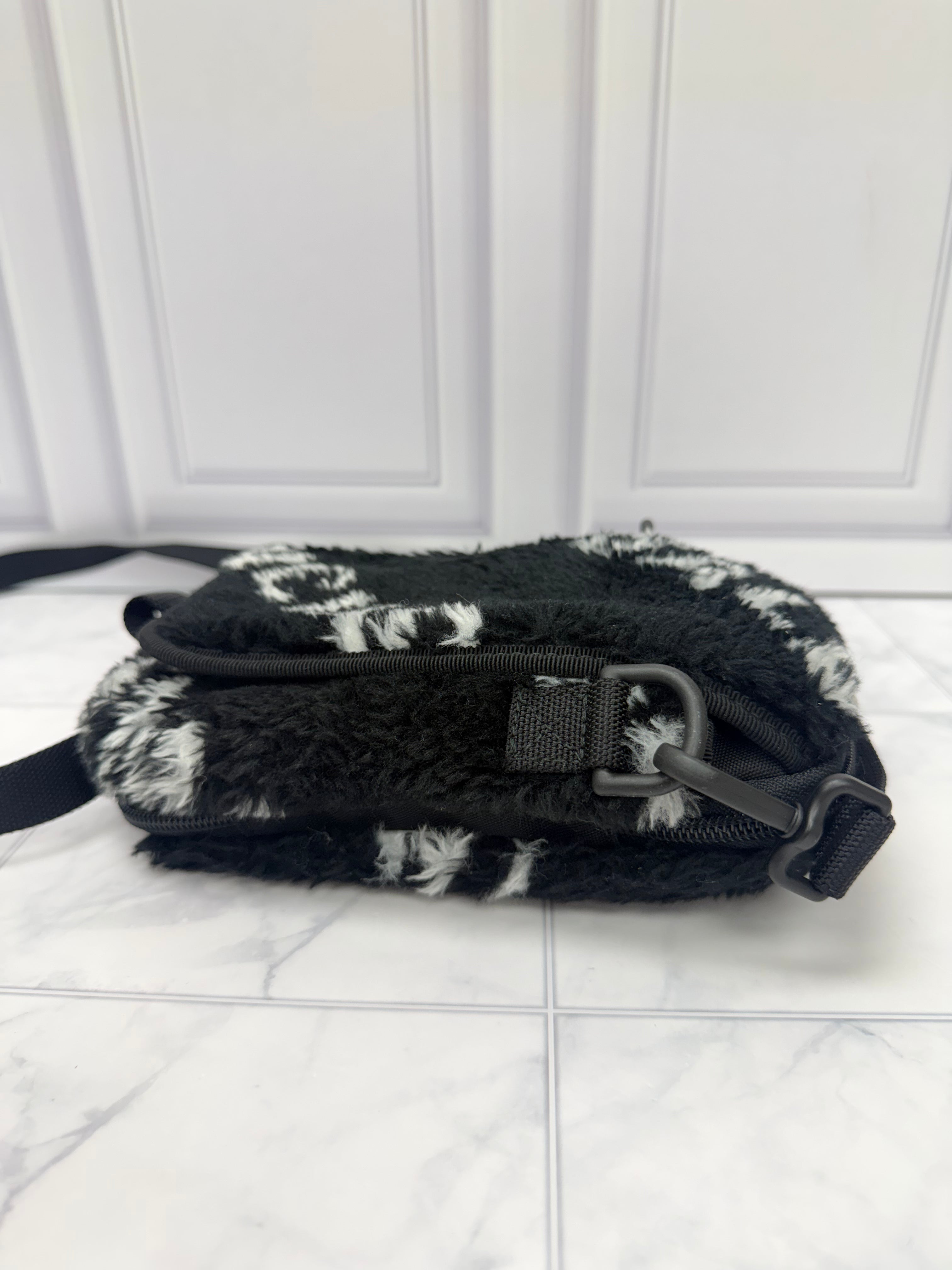 Balenciaga Black Faux Fur Crossbody Bag