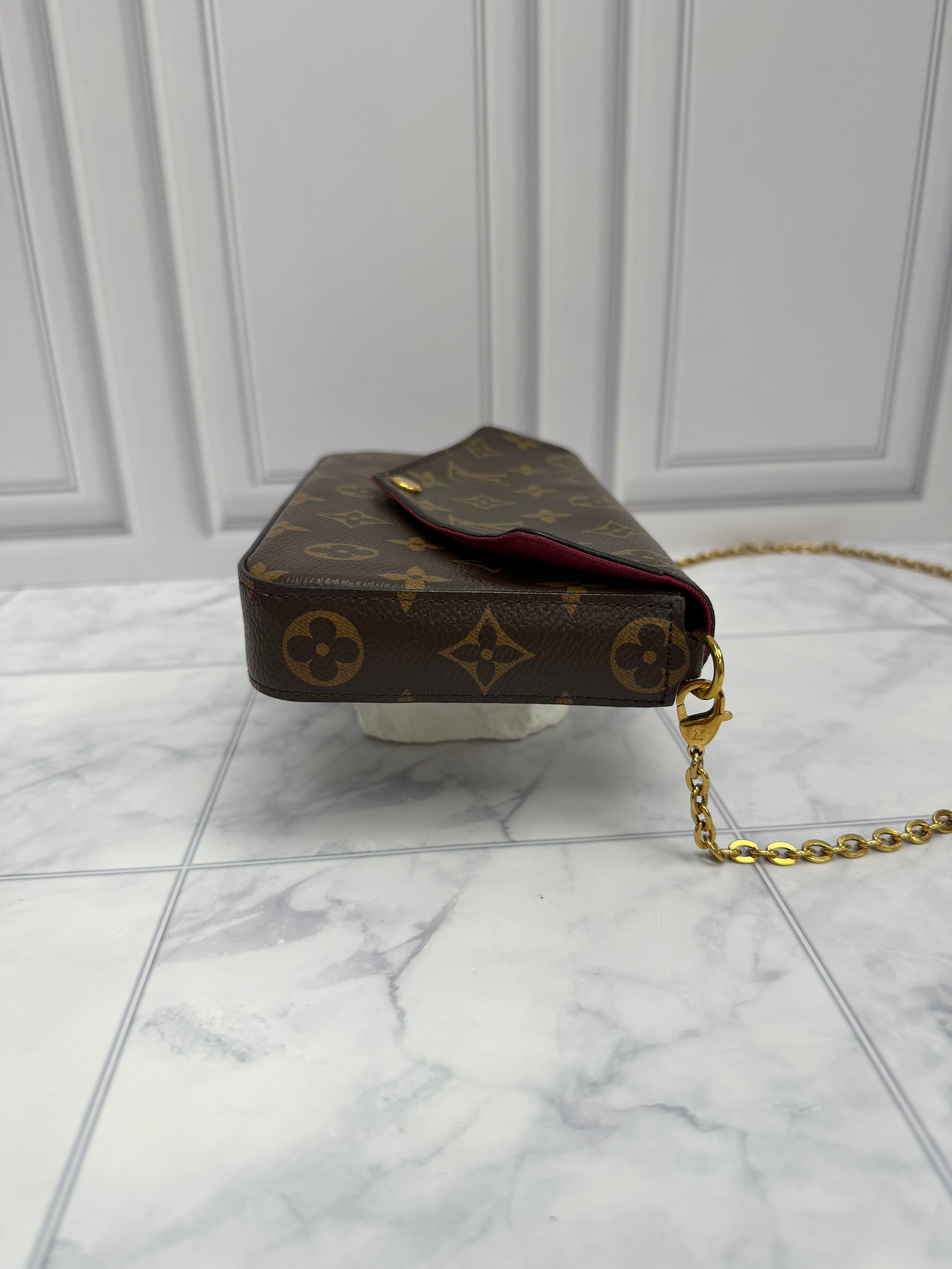 *DONS DROP*  Louis Vuitton Monogram & Fuchsia Felicie Pochette