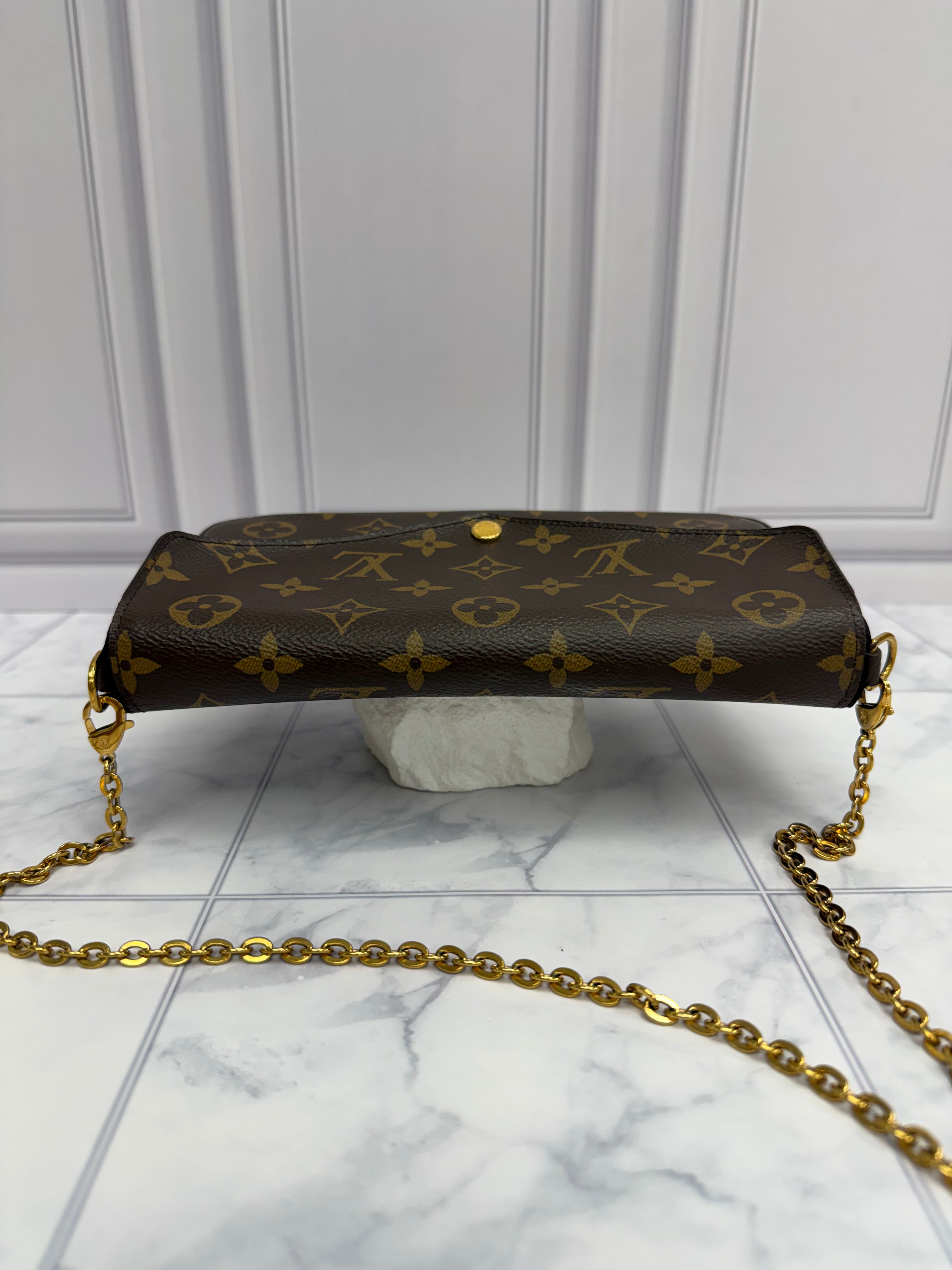 *DONS DROP*  Louis Vuitton Monogram & Fuchsia Felicie Pochette