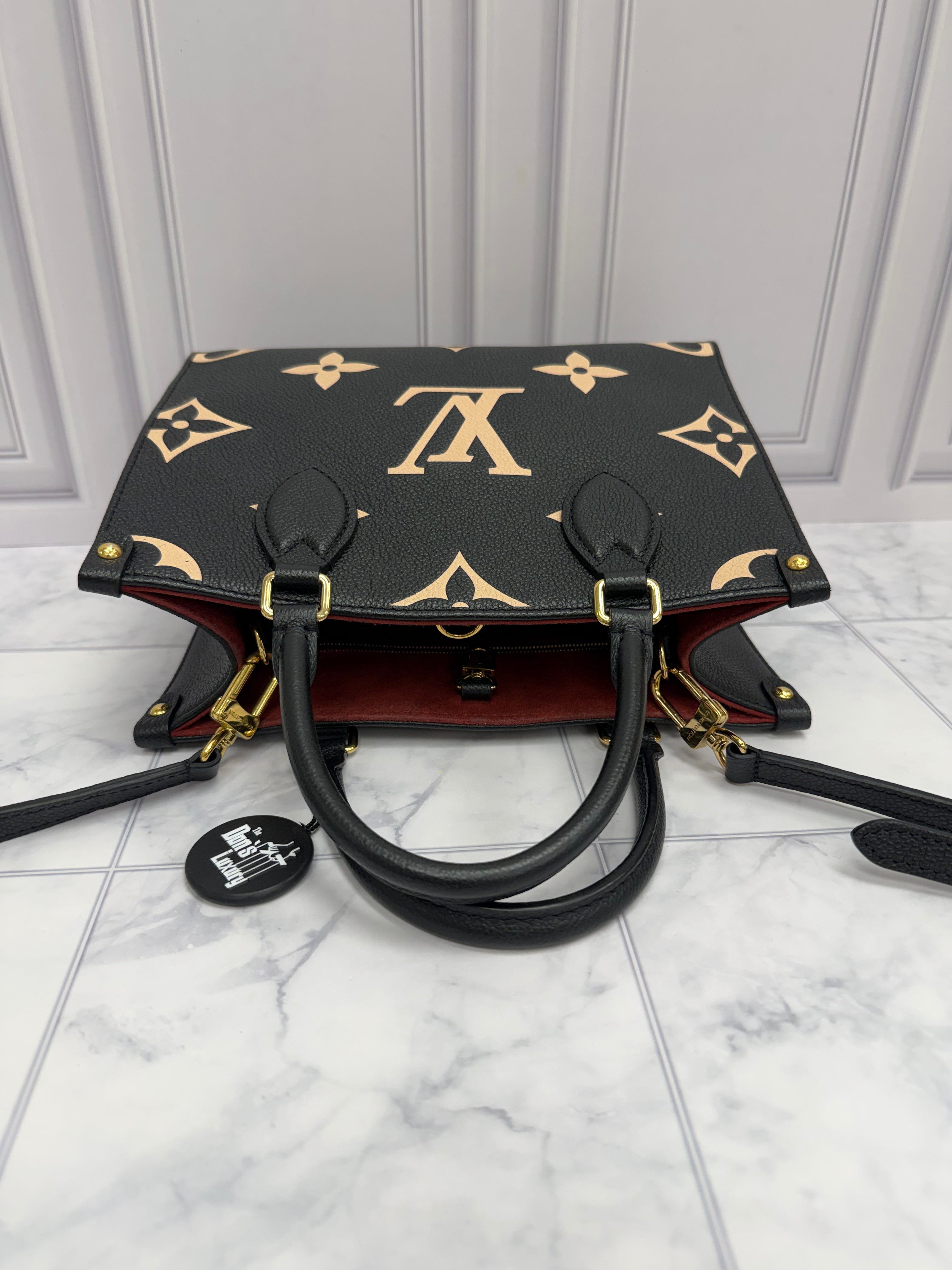 *DONS DROP* Louis Vuitton Black & Cream Giant Empreinte On The Go PM Bag