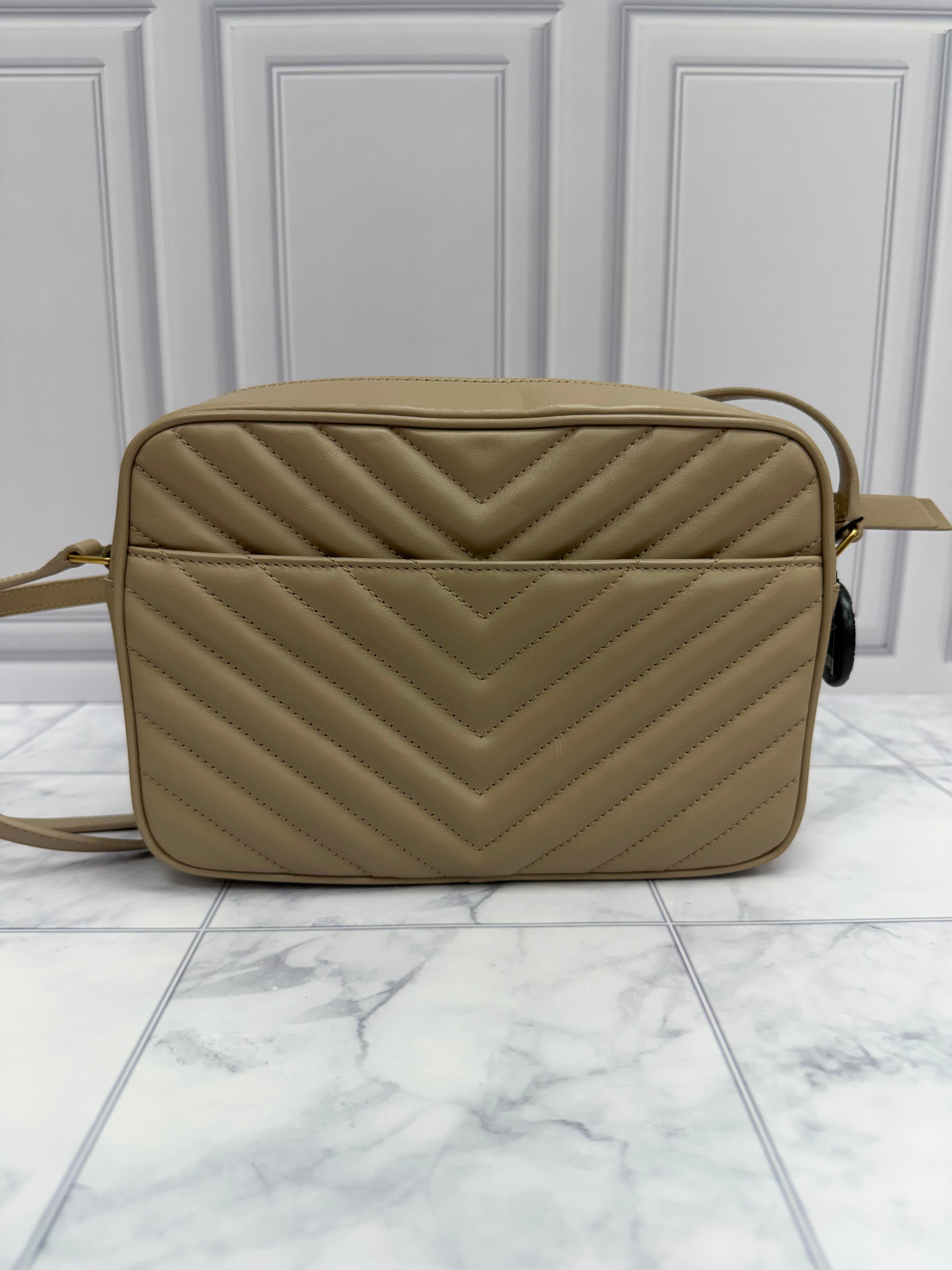 *DONS DROP* Saint Laurent YSL Beige Leather Lou Camera Bag