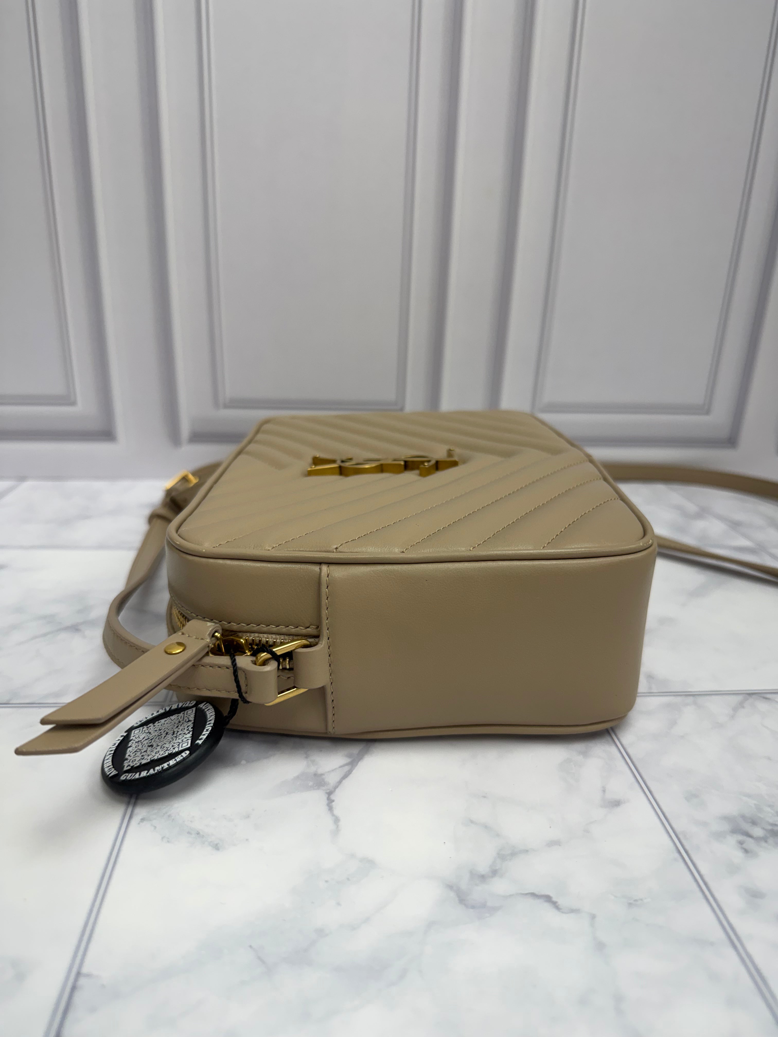 *DONS DROP* Saint Laurent YSL Beige Leather Lou Camera Bag