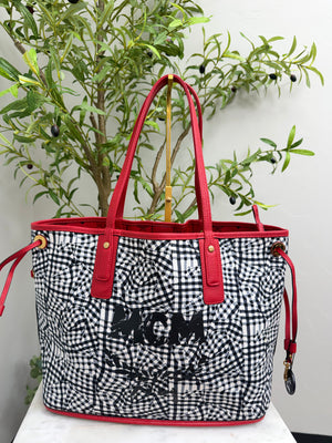 BRAND NEW - MCM Red Viseto Medium Reversible Tote Bag