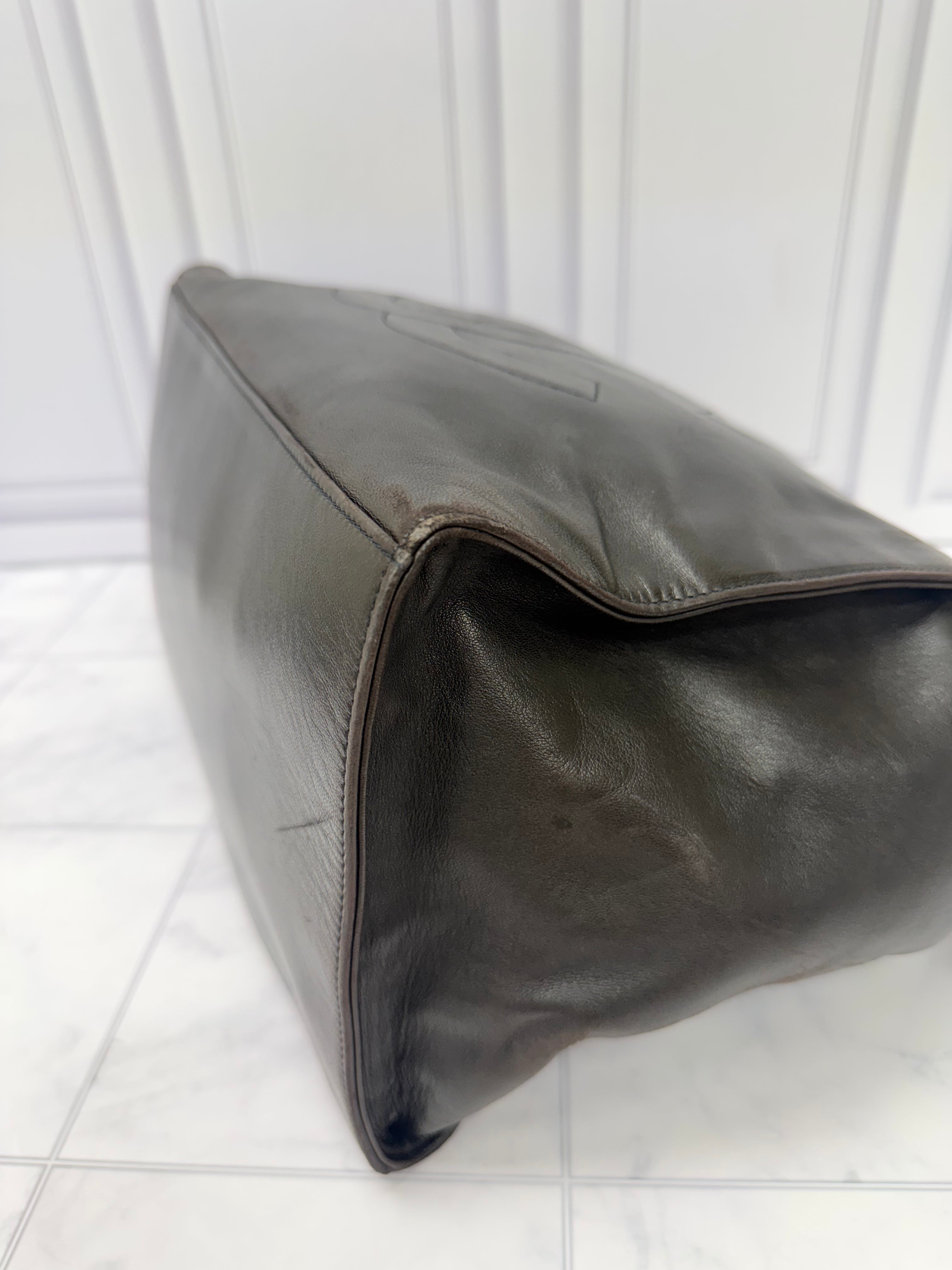Chanel Brown Lambskin Leather Chain Shoulder Bag