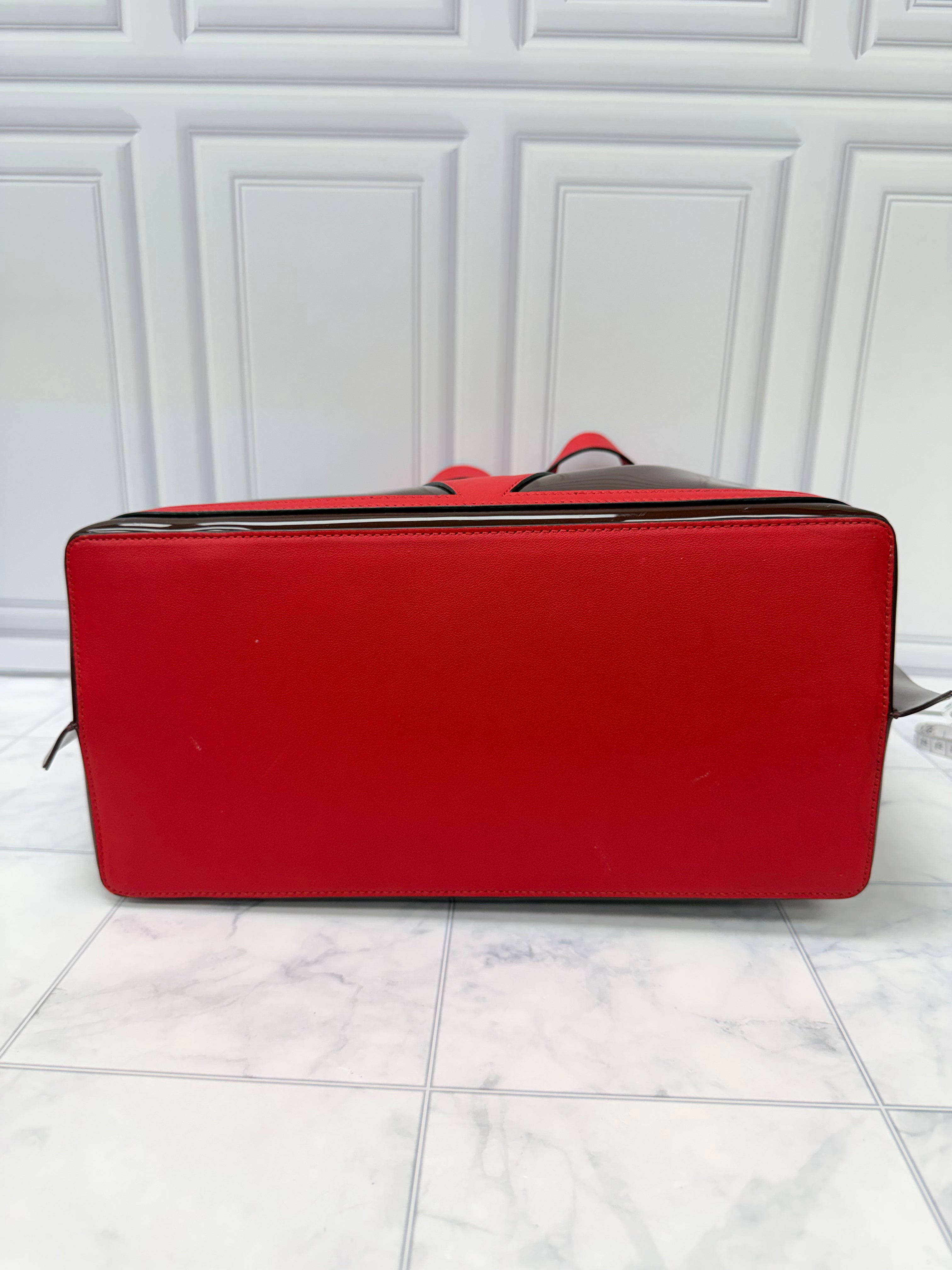 Valentino Red PVC Logo Small Tote Bag