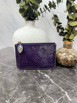 Louis Vuitton Monogram Purple Vernis Leather Key Pouch