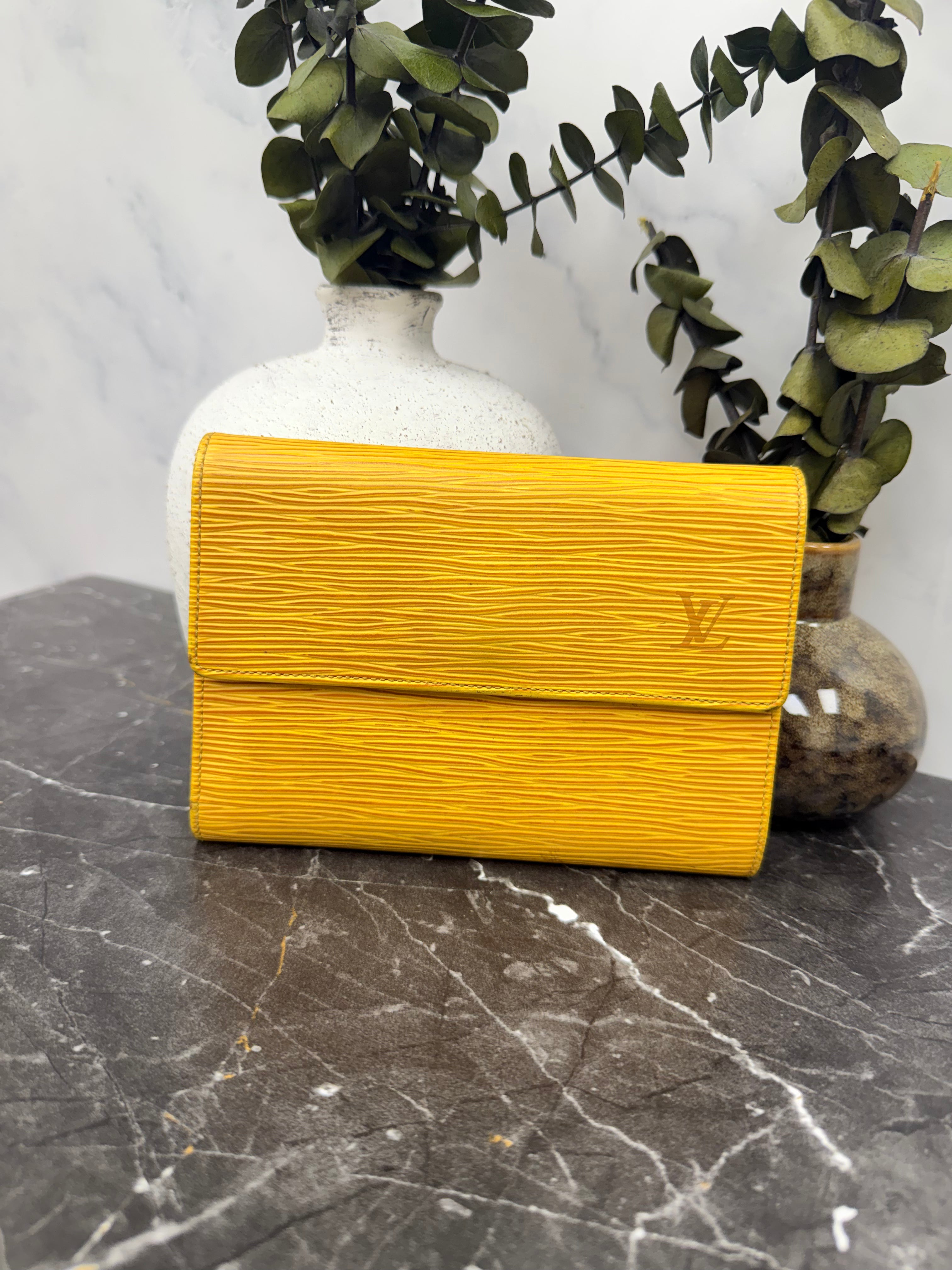 Louis Vuitton Yellow Epi Leather Port Tresor Trifold Wallet