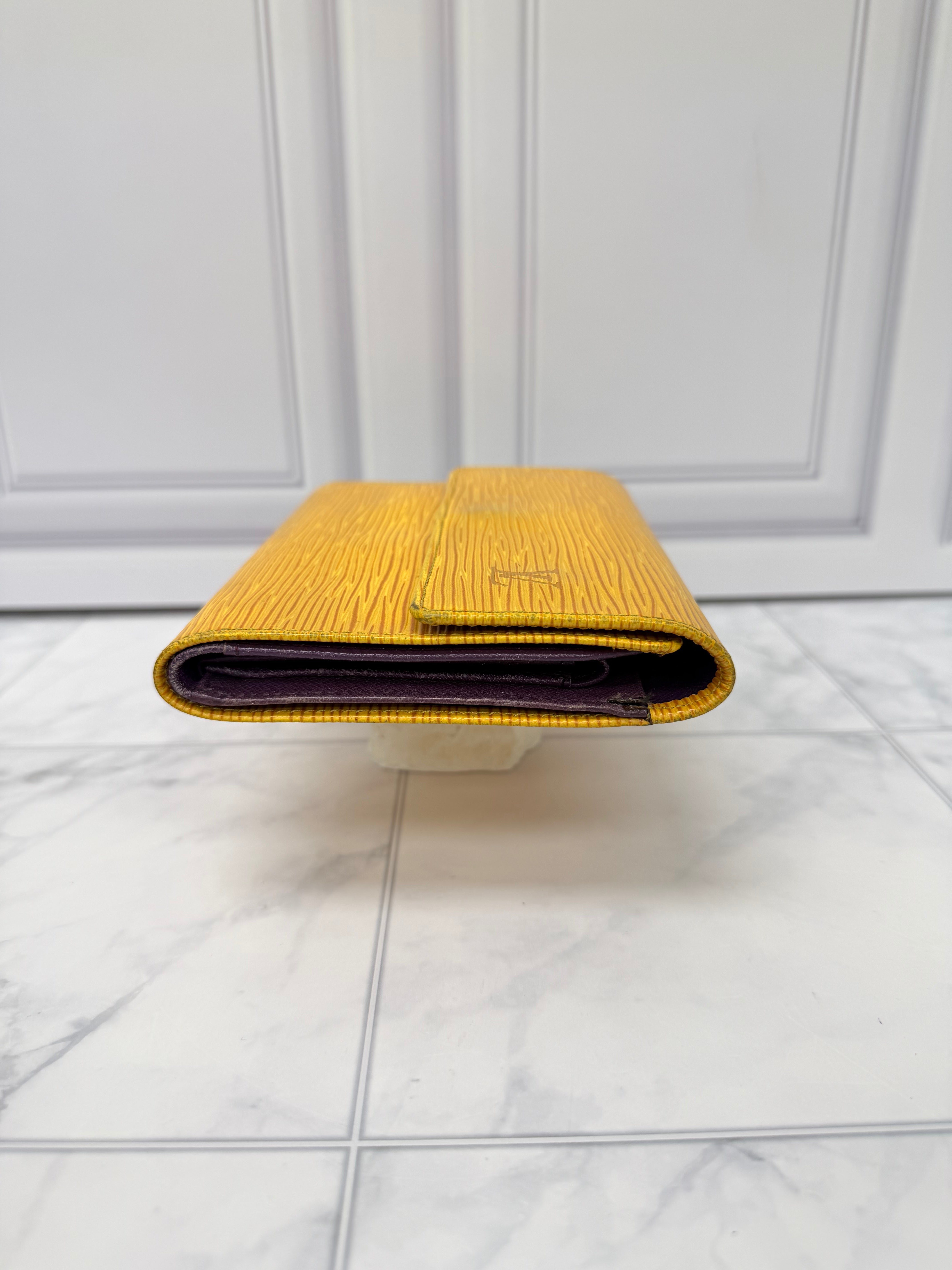 Louis Vuitton Yellow Epi Leather Port Tresor Trifold Wallet