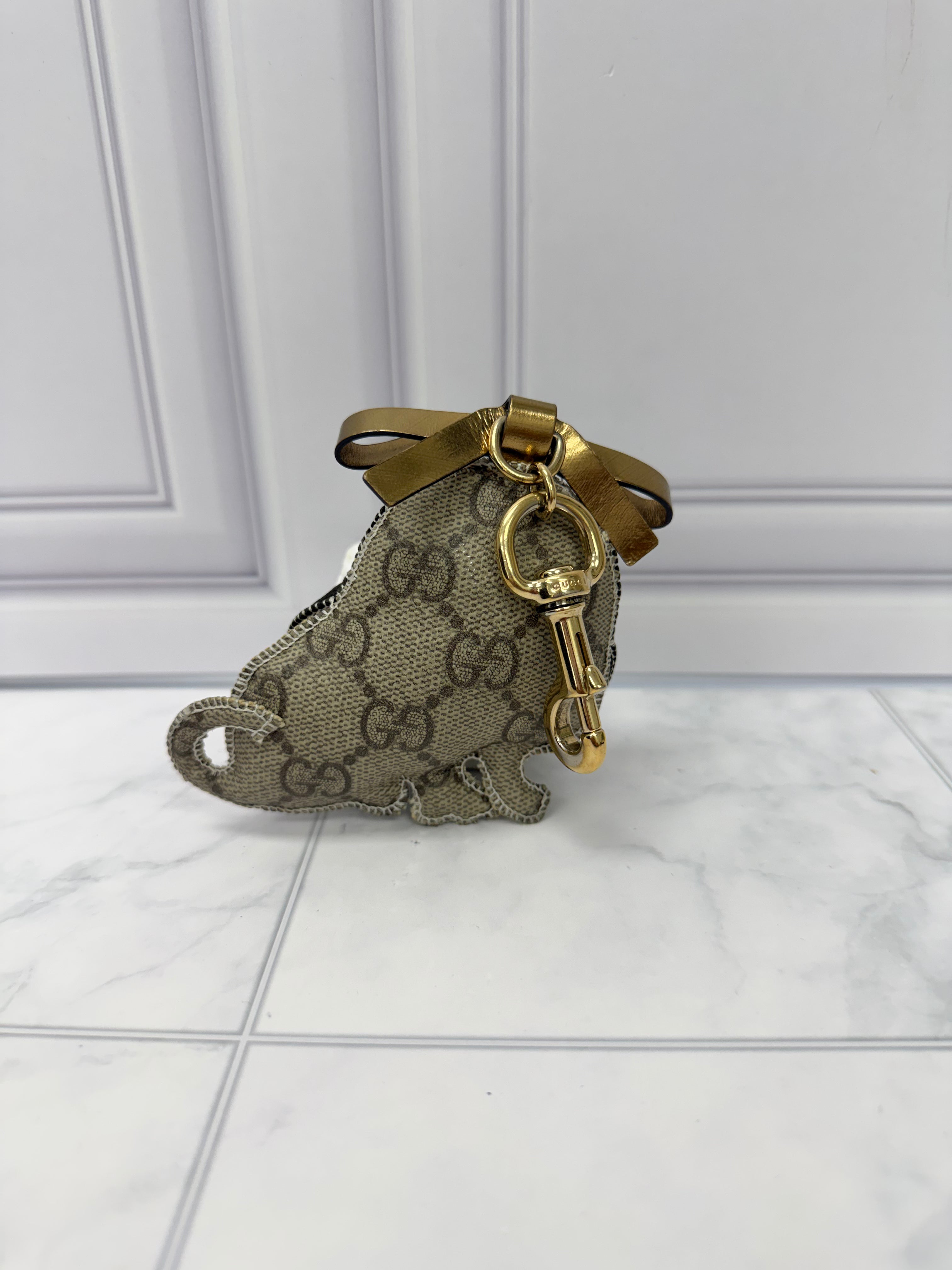 Gucci GG Supreme Dog Bag Charm