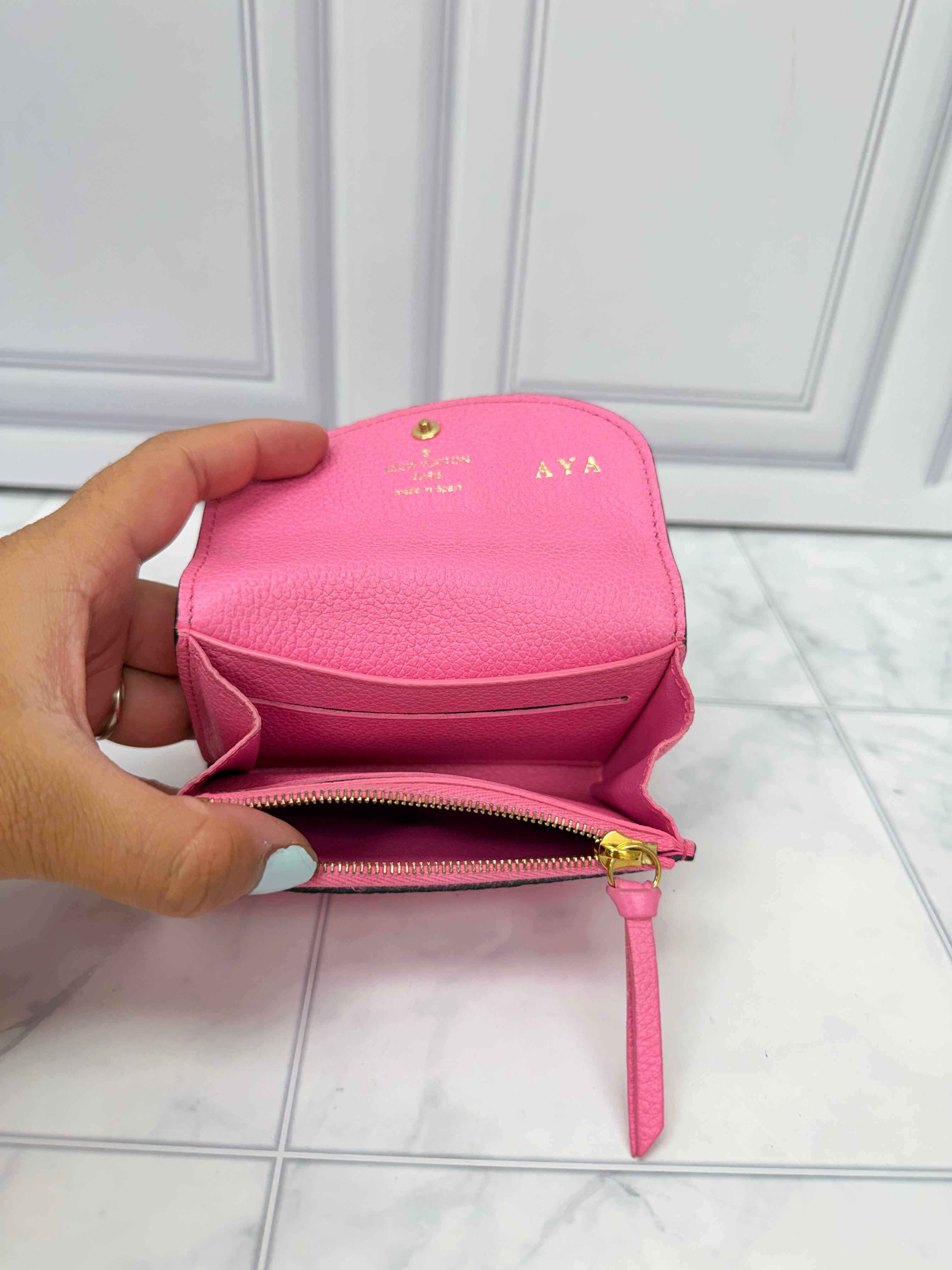 Louis Vuitton Monogram Hot Pink Empreinte Leather Compact Wallet