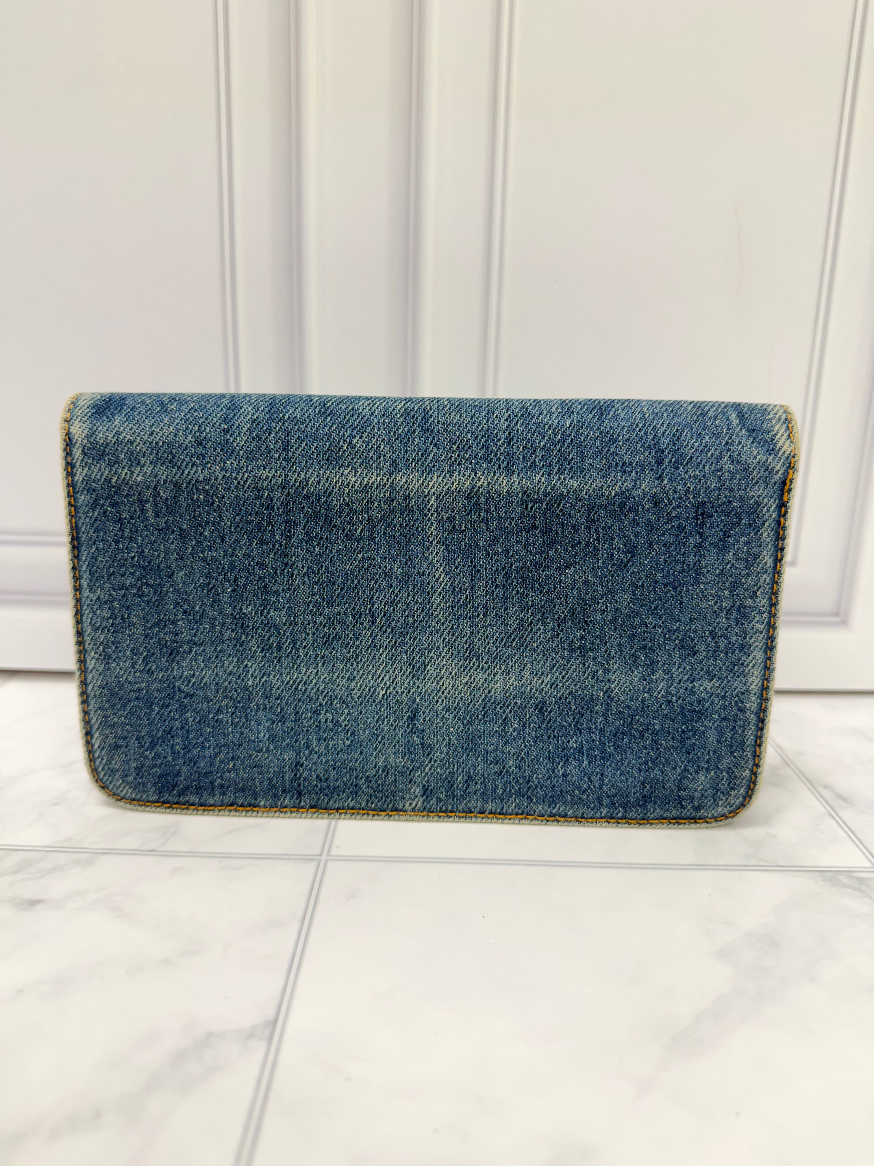 Chanel Blue Denim Flap Wallet