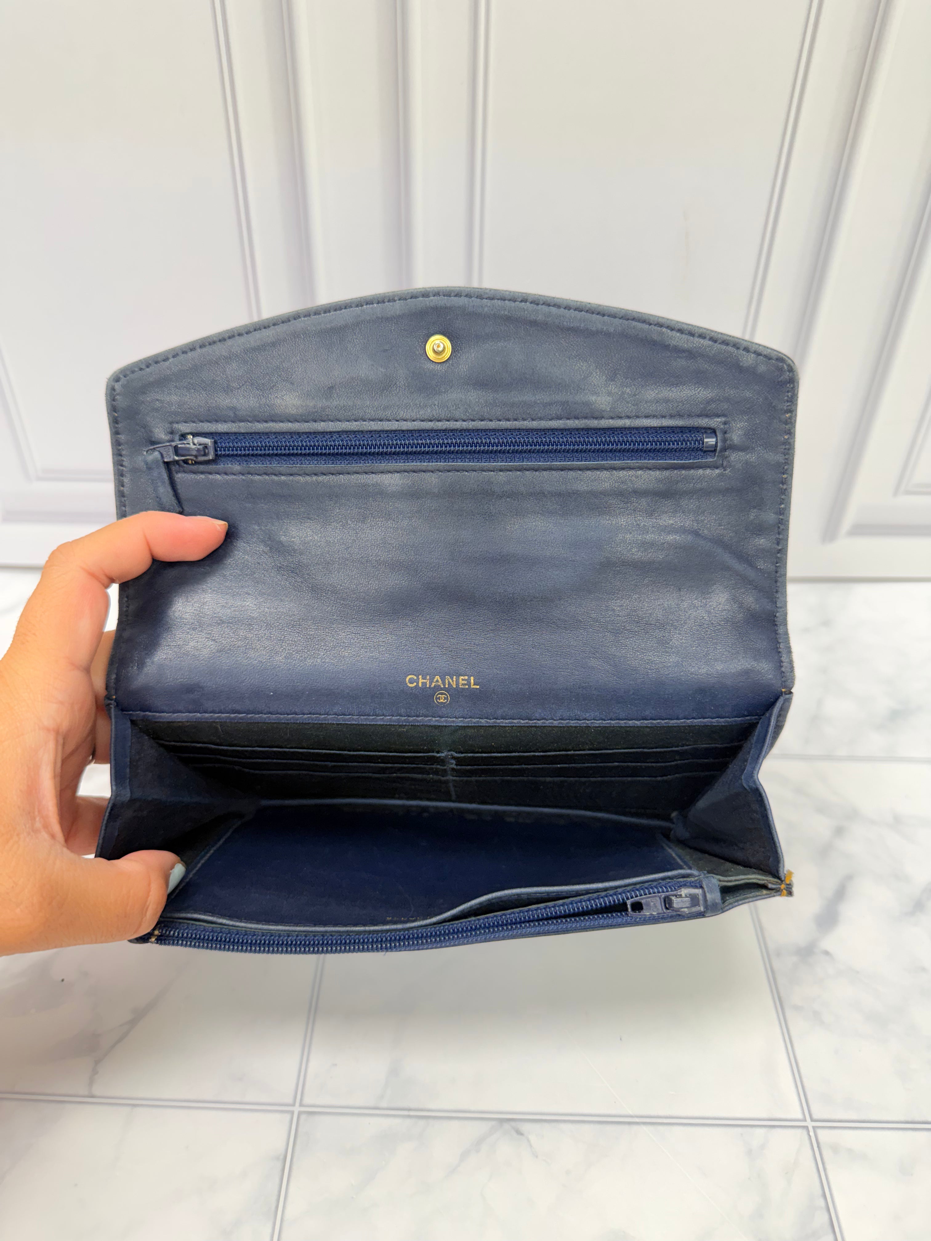 Chanel Blue Denim Flap Wallet