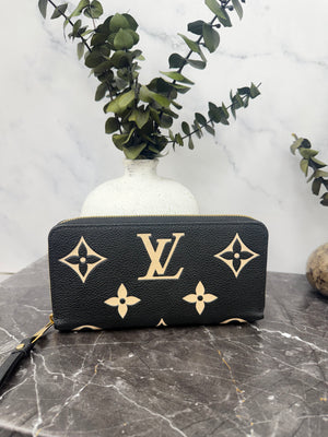 Louis Vuitton Monogram Black Empreinte Leather Zippy Wallet