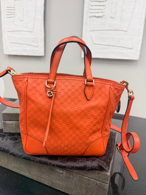 Gucci Orange Microguccissima Leather Small Bree Handbag